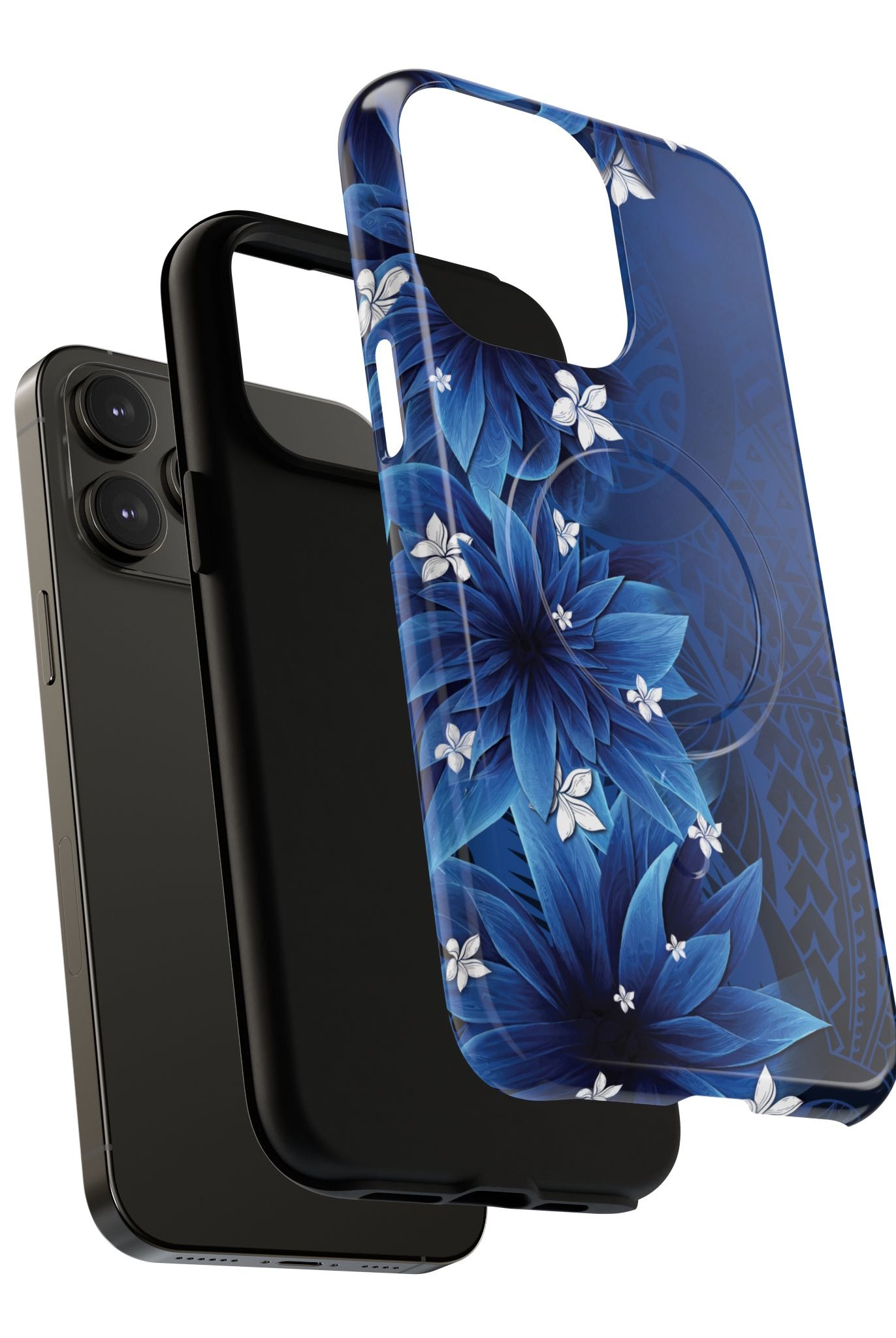 Hoku Pua MagSafe iPhone Case Side View - Dual Layer Drop Protection Hawaiian Phone Case - The Local Banyan