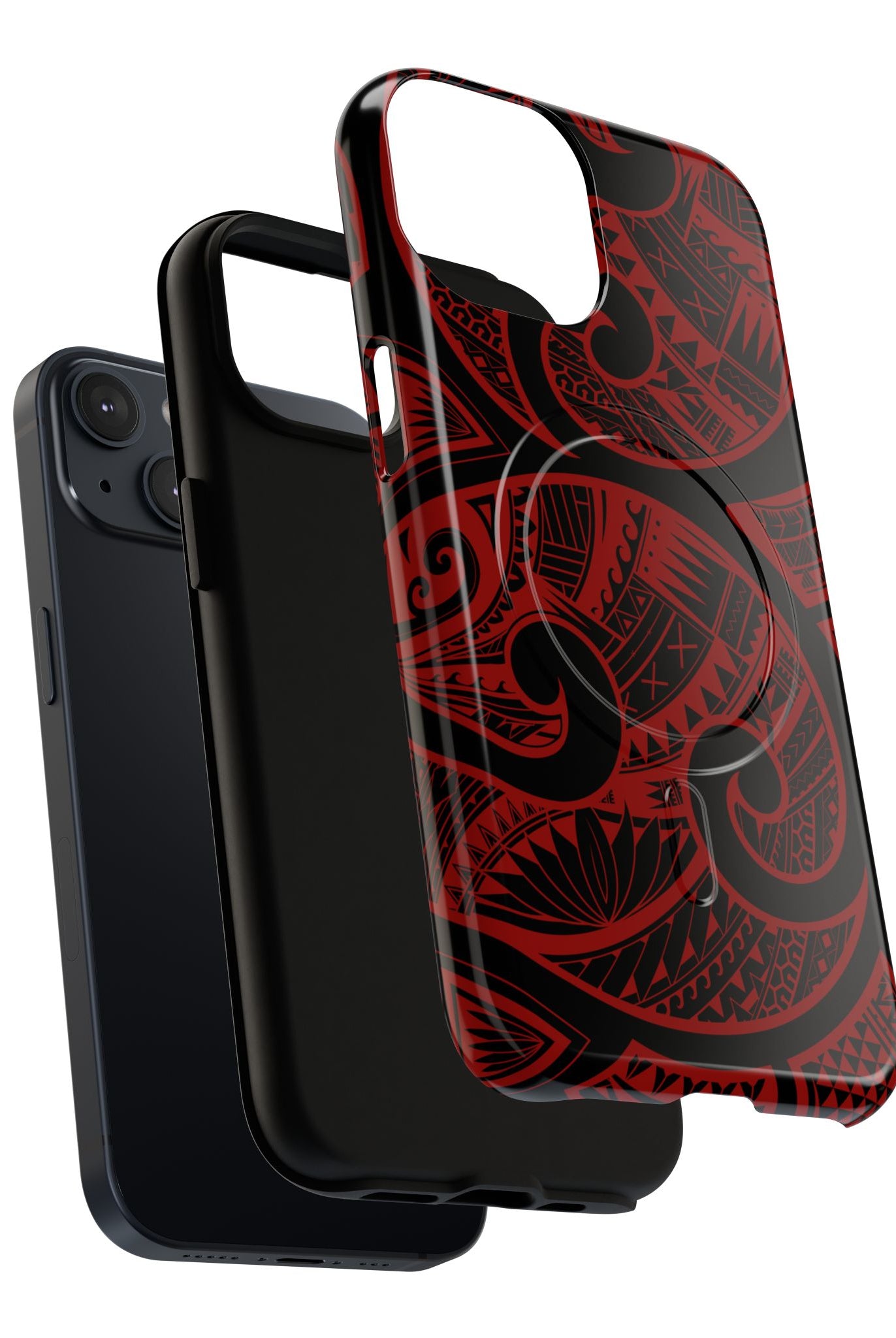 Island Tribal MagSafe iPhone Case Side View - Dual Layer Drop Protection Hawaiian Phone Case - The Local Banyan