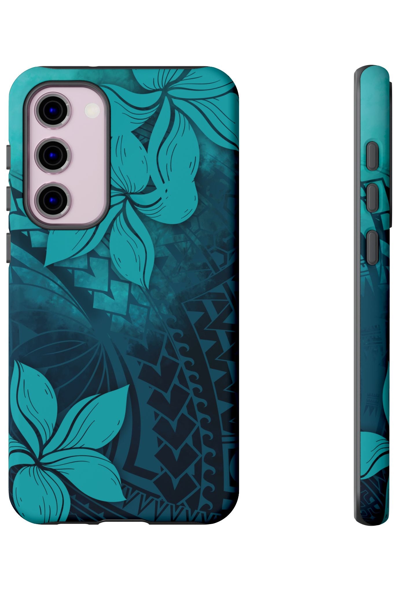 Moana Bloom Tough Samsung Galaxy Case Side View - Dual Layer Drop Protection Hawaiian Phone Case - The Local Banyan