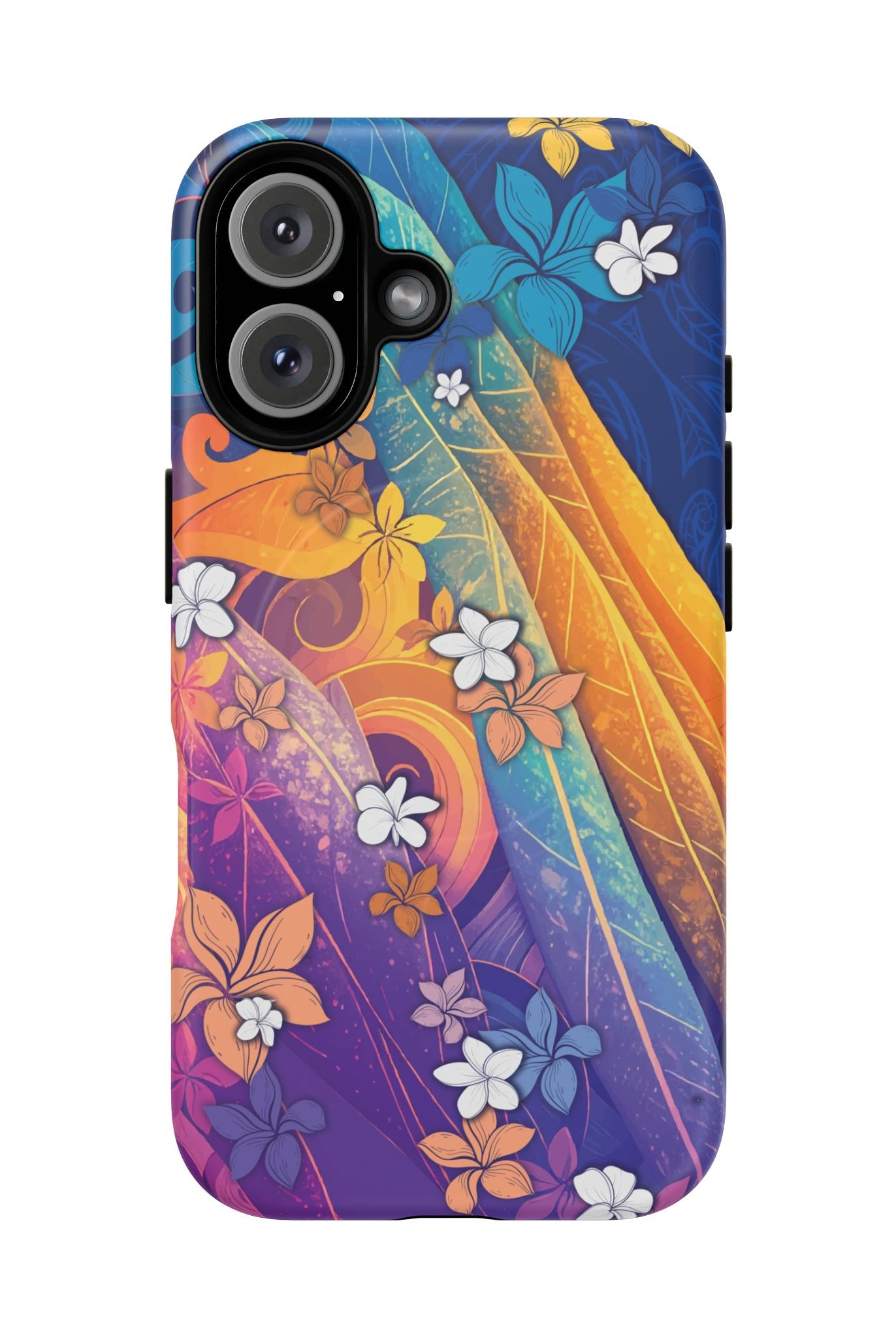 Mauna Sunrise MagSafe iPhone Case iPhone 16 Matte - Hawaiian Colorful Sunrise Plumeria Design - The Local Banyan