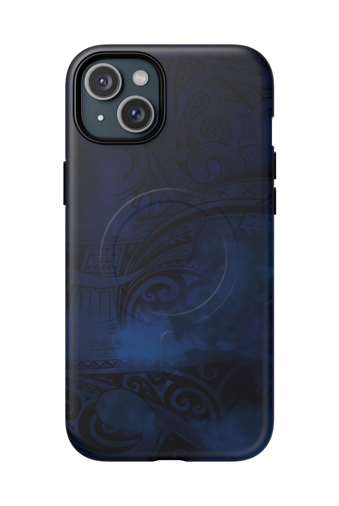 Midnight Essence MagSafe iPhone Case iPhone 15 Plus Matte - Hawaiian Midnight Navy Polynesian Tribal Design - The Local Banyan