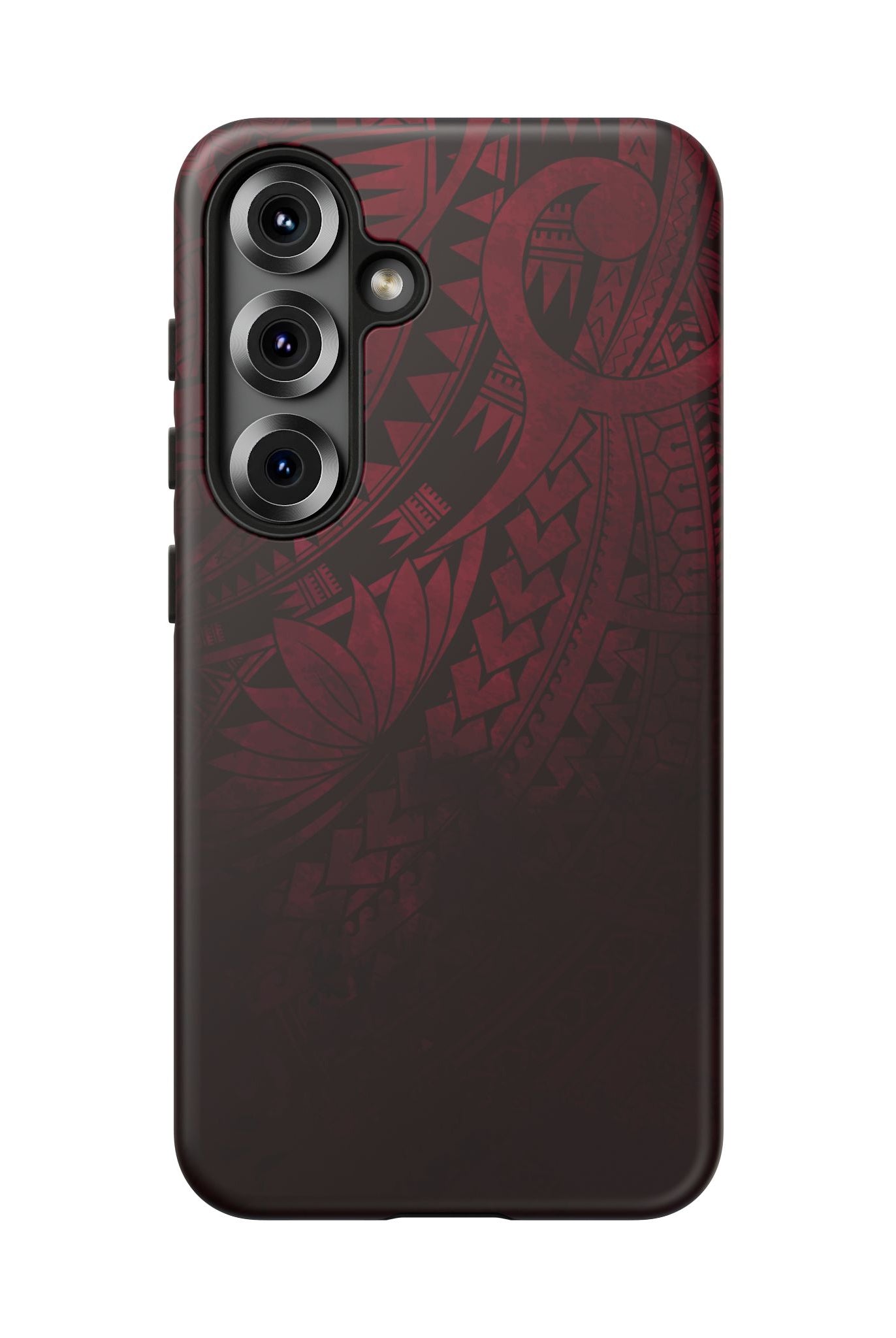 Eternal Ember Tough Samsung Galaxy Case Detail View - Hawaiian Red Tribal Polynesian Design Close Up - The Local Banyan