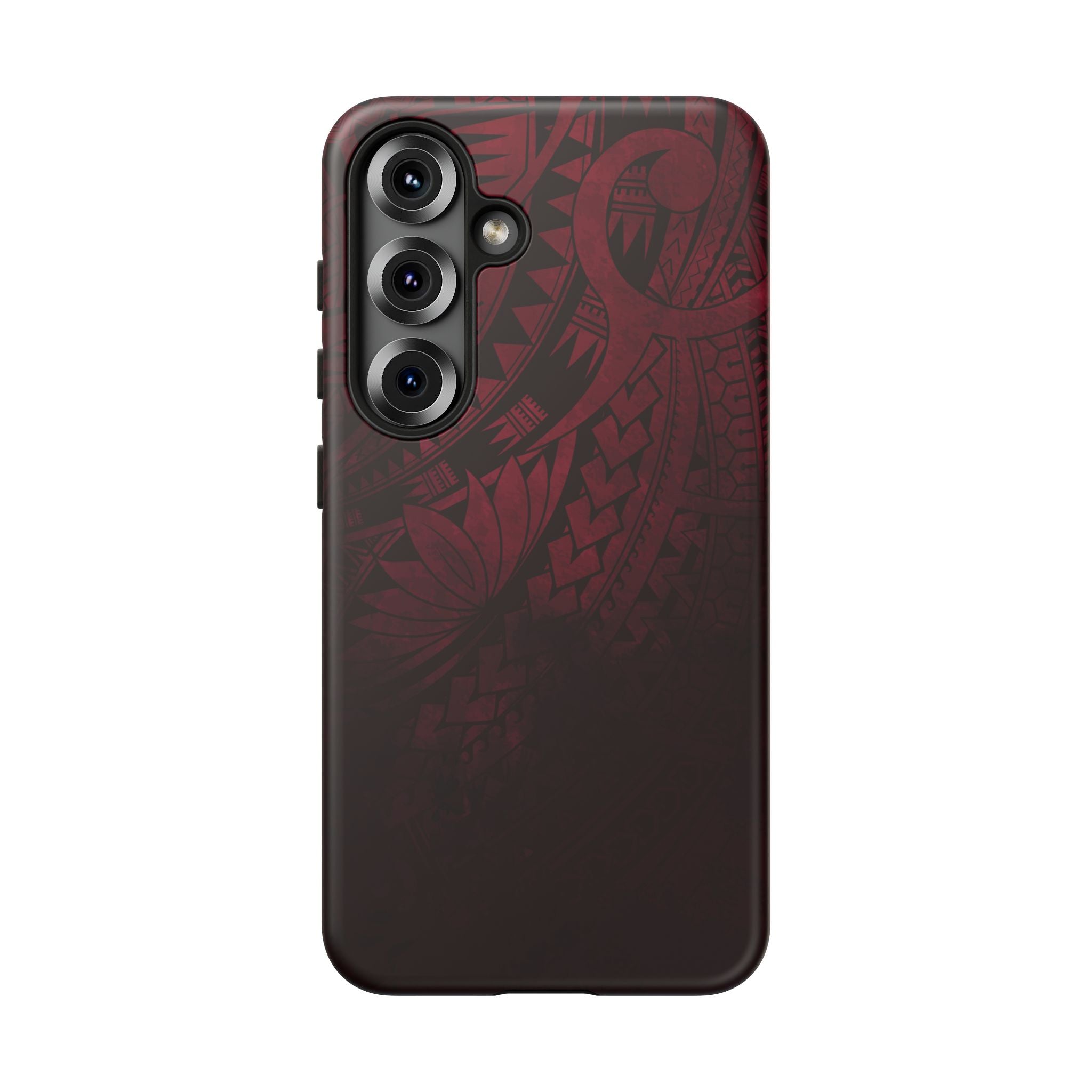 Eternal Ember Tough Samsung Galaxy Case Detail View - Hawaiian Red Tribal Polynesian Design Close Up - The Local Banyan