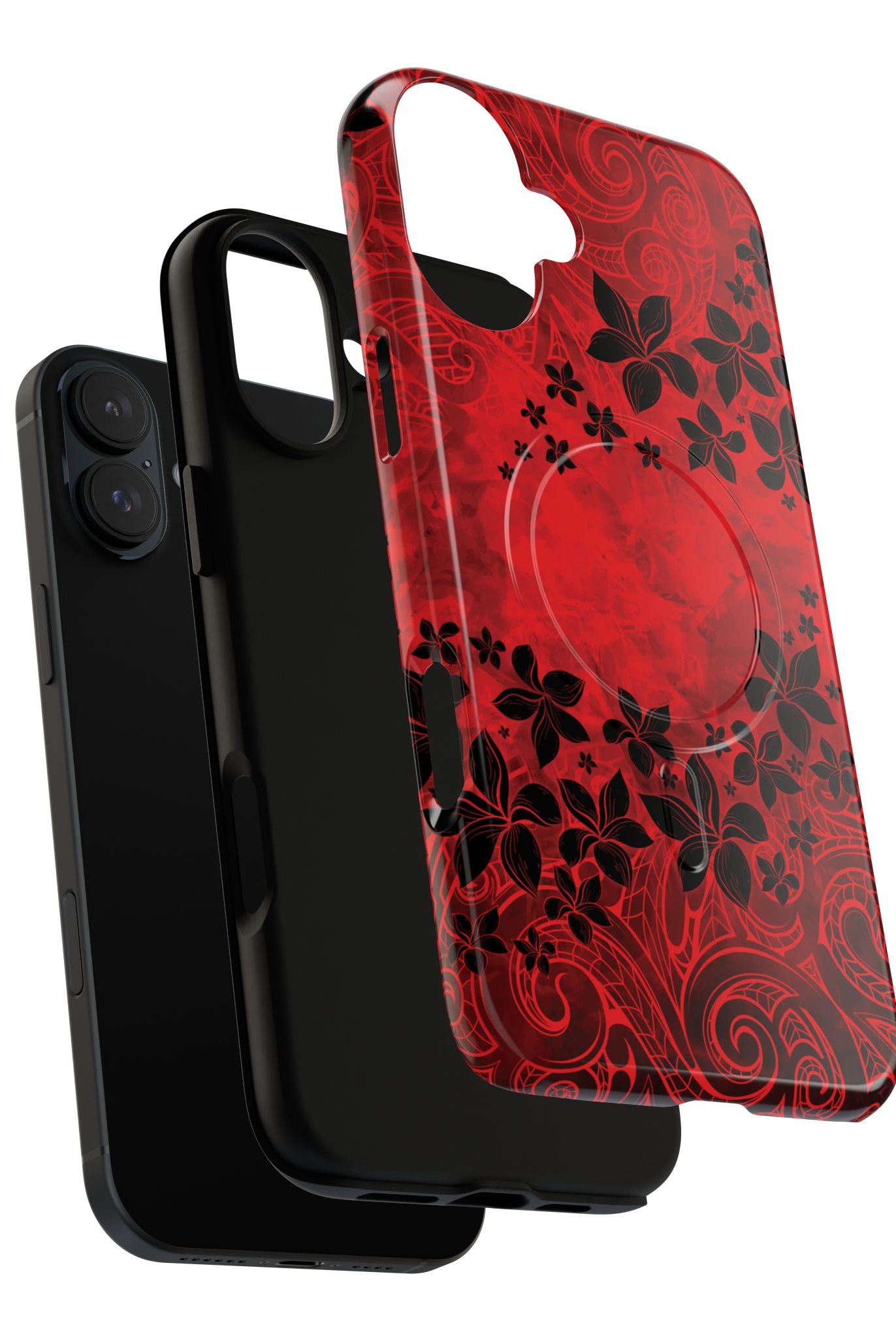 Keahi Pua MagSafe iPhone Case Side View - Dual Layer Drop Protection Hawaiian Phone Case - The Local Banyan