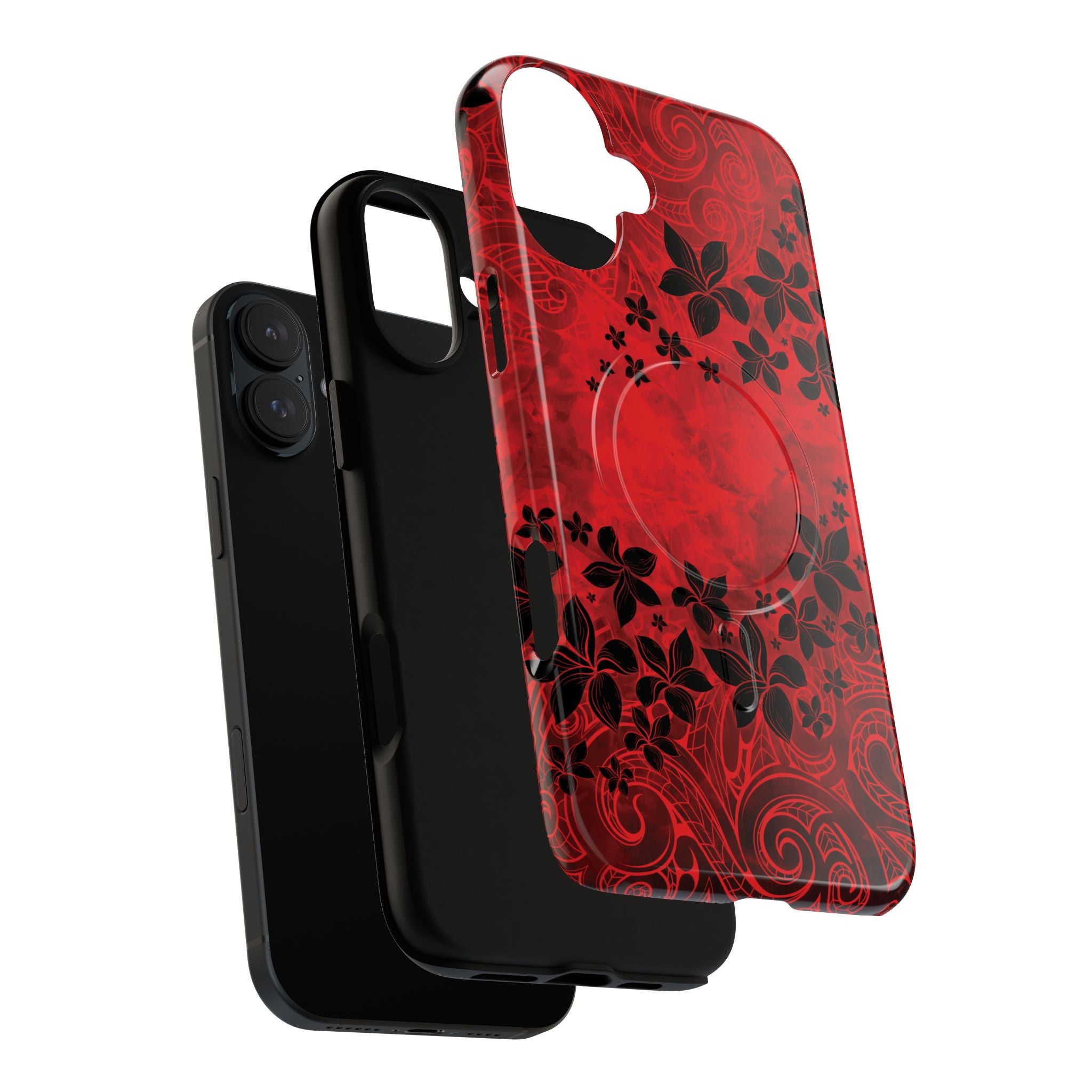 Keahi Pua MagSafe iPhone Case Side View - Dual Layer Drop Protection Hawaiian Phone Case - The Local Banyan