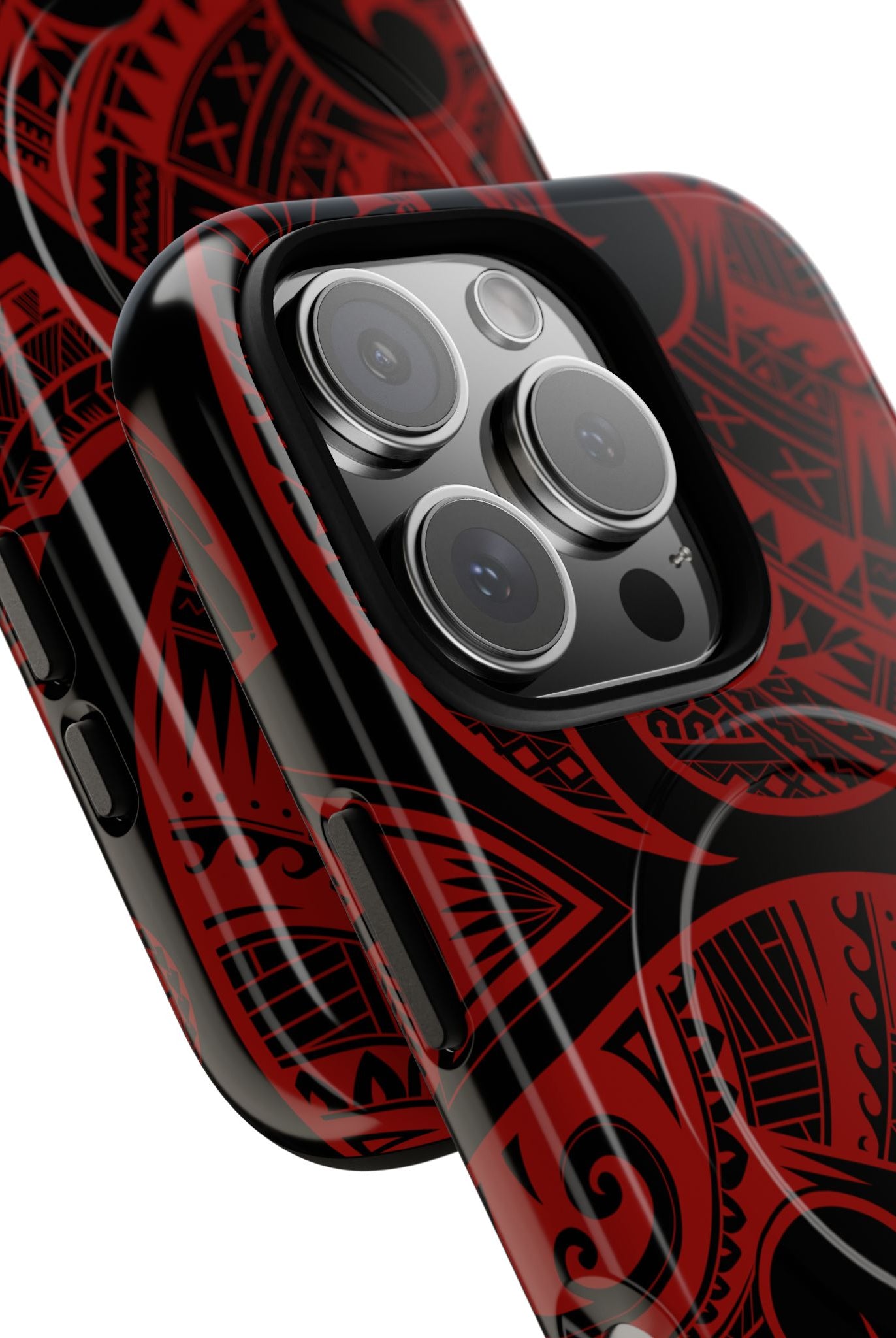 Island Tribal MagSafe iPhone Case Side View - Dual Layer Drop Protection Hawaiian Phone Case - The Local Banyan