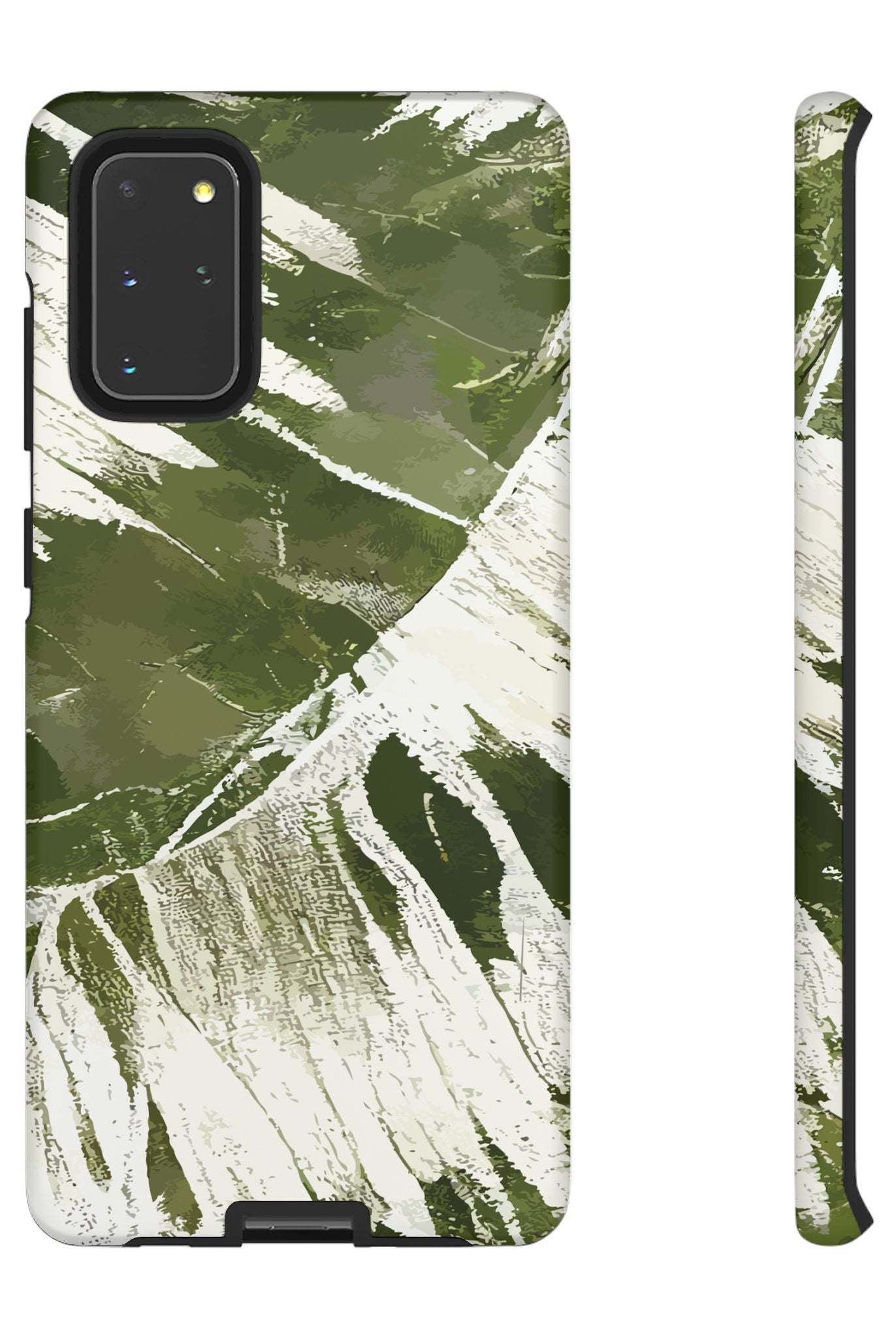Island Breeze Tough Samsung Galaxy Case Samsung Galaxy S20+ Matte - Hawaiian Palm Leaf Olive Green Botanical Design - The Local Banyan
