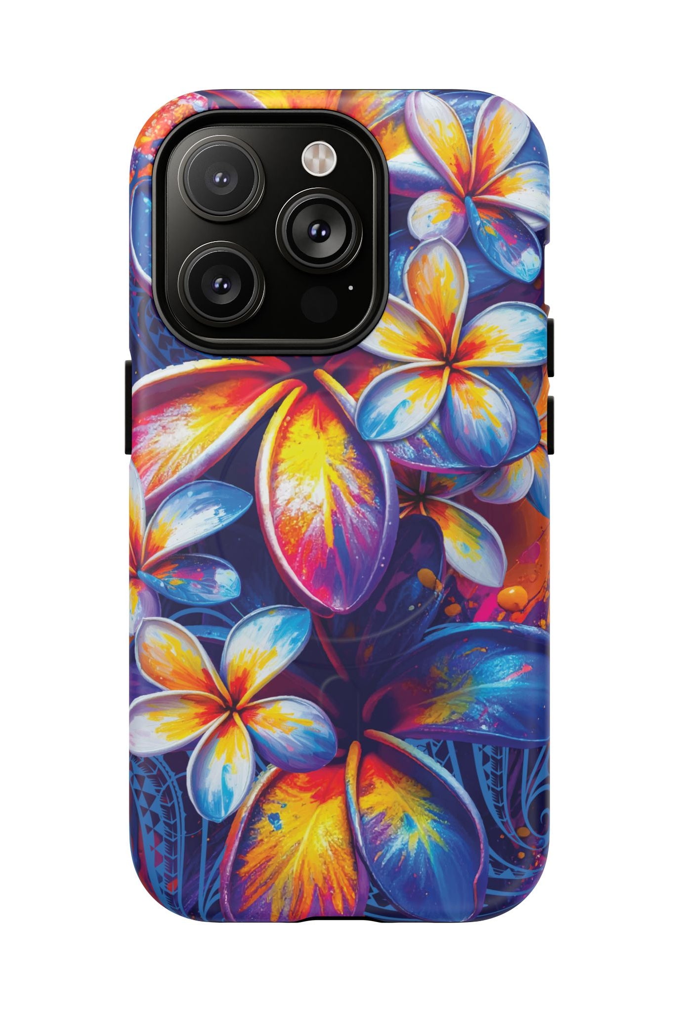 Sunset Ink MagSafe iPhone Case iPhone 14 Pro Matte - Hawaiian Plumeria Street Art Graffiti Tropical Design - The Local Banyan
