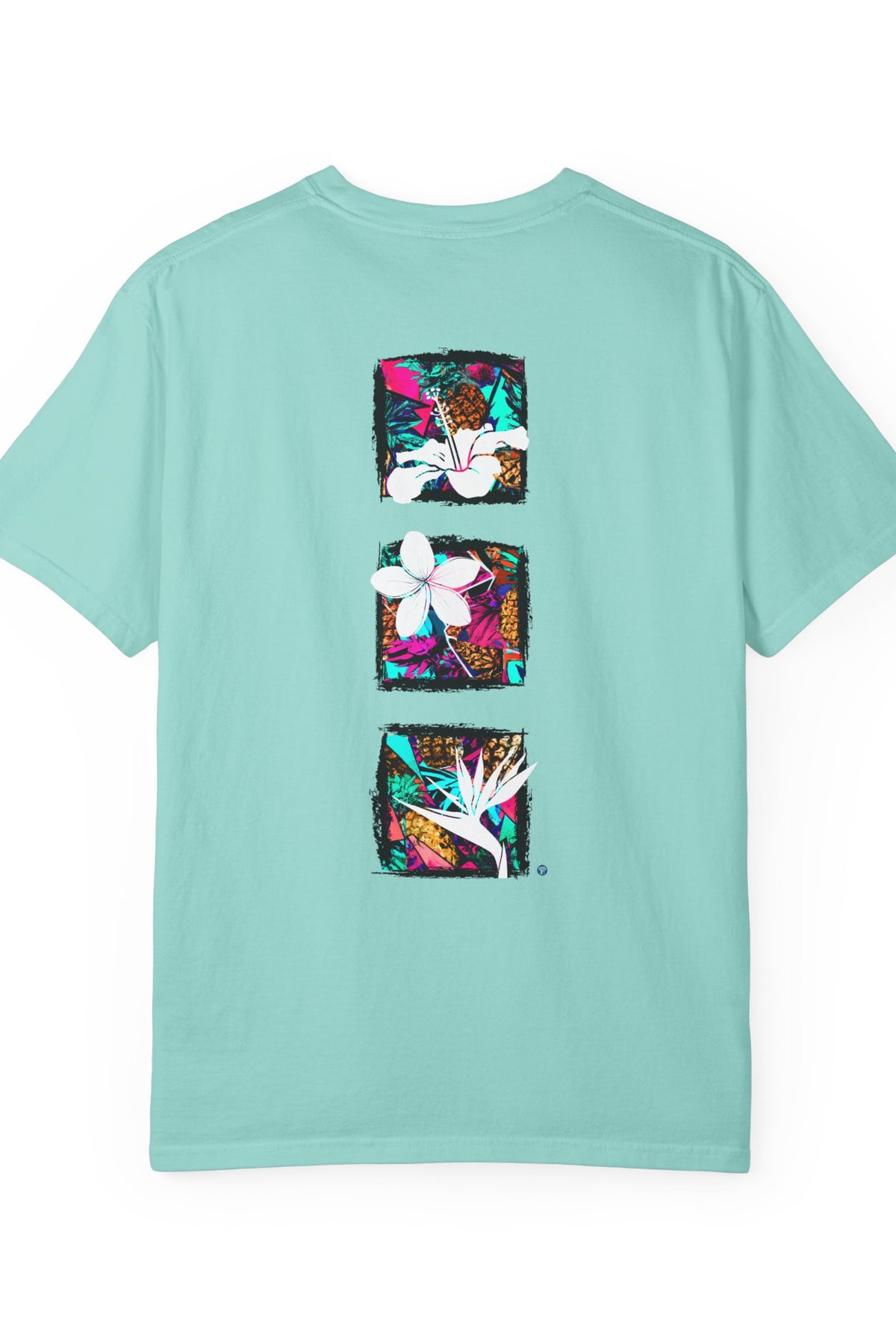 Pineapple Blossom Garment Dyed Tee Topaz Blue 4XL The Local Banyan