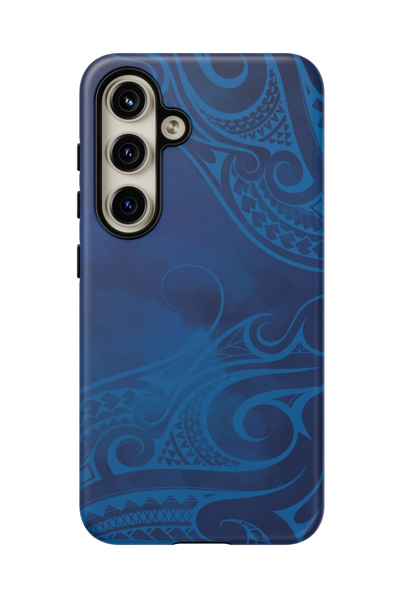 Woman holding Kai Legacy Tough Samsung Galaxy Case - Hawaiian Ocean Blue Polynesian Tribal Design - The Local Banyan