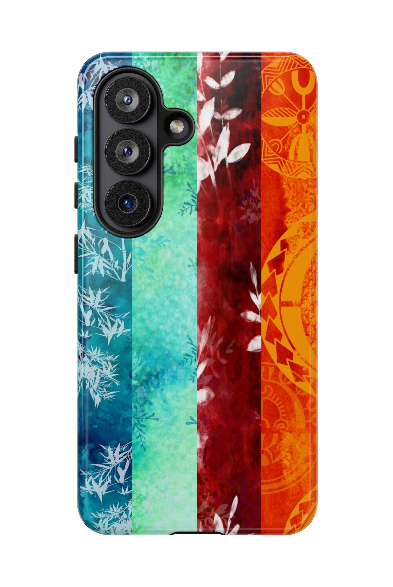 Woman holding Island Vibes Tough Samsung Galaxy Case - Hawaiian Colorful Tropical Floral Design - The Local Banyan