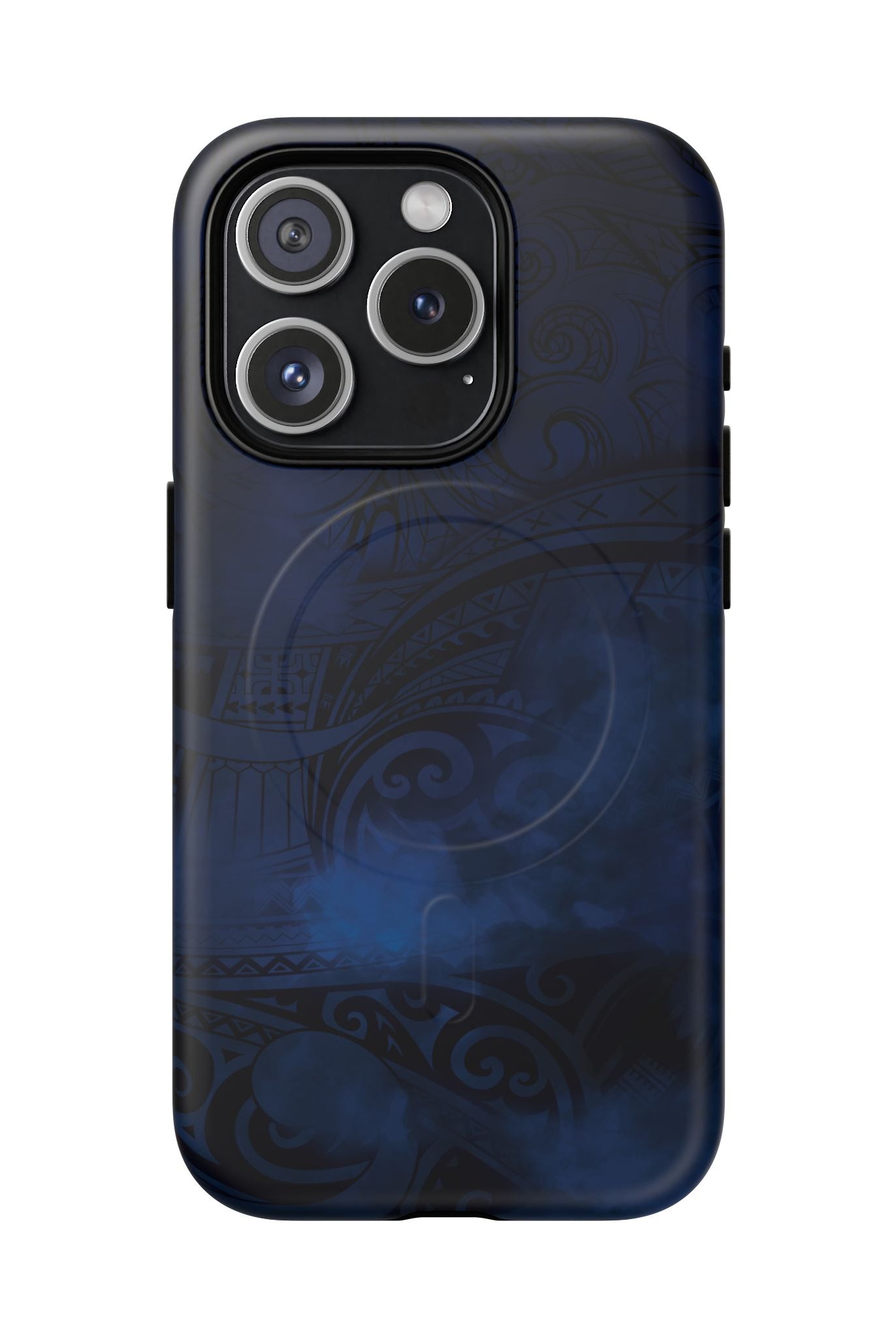 Midnight Essence MagSafe iPhone Case iPhone 15 Pro Matte - Hawaiian Midnight Navy Polynesian Tribal Design - The Local Banyan