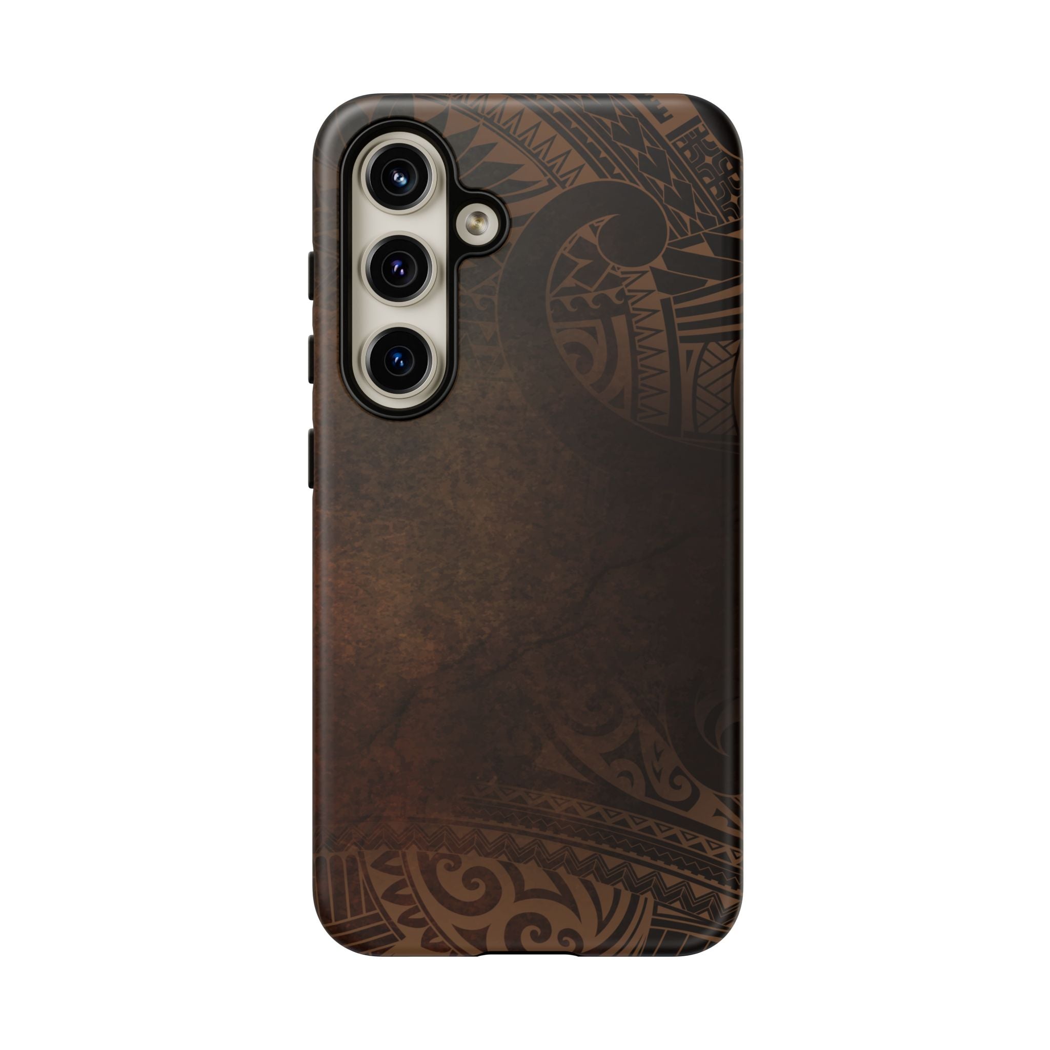 Aloha Aina Tough Samsung Galaxy Case Detail View - Hawaiian Earth Tone Polynesian Tribal Design Close Up - The Local Banyan