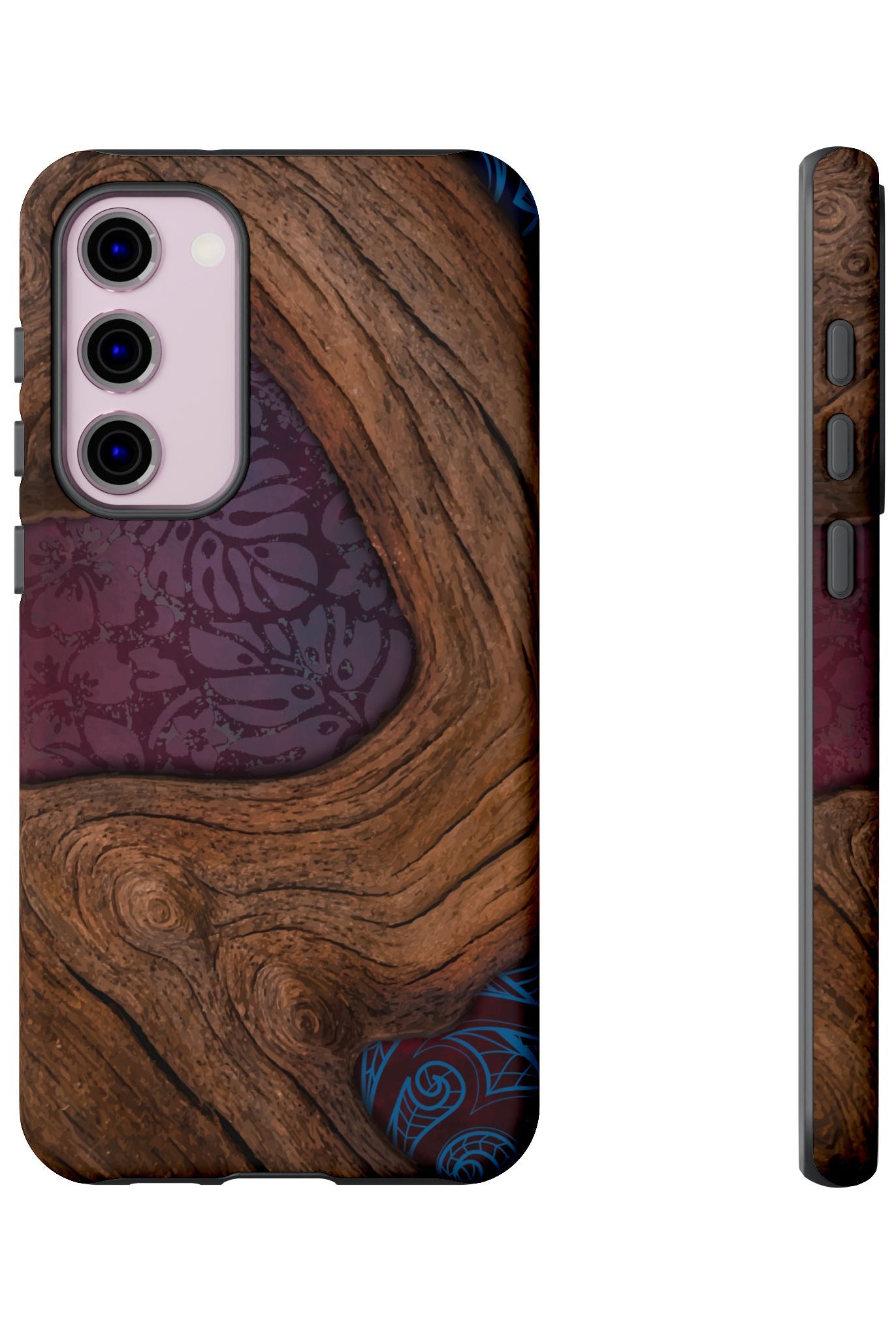 Rooted Tough Samsung Galaxy Case Side View - Dual Layer Drop Protection Hawaiian Phone Case - The Local Banyan