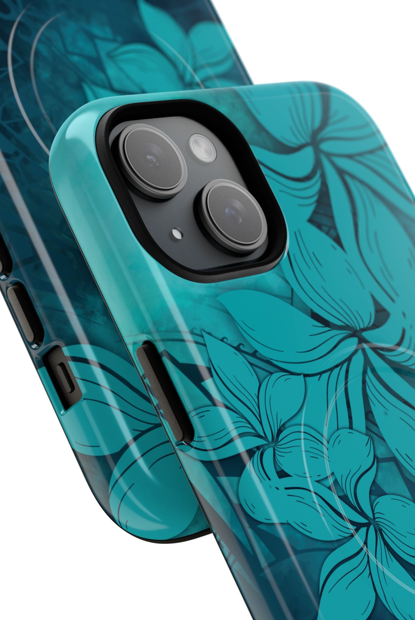 Moana Bloom MagSafe iPhone Case Side View - Dual Layer Drop Protection Hawaiian Phone Case - The Local Banyan