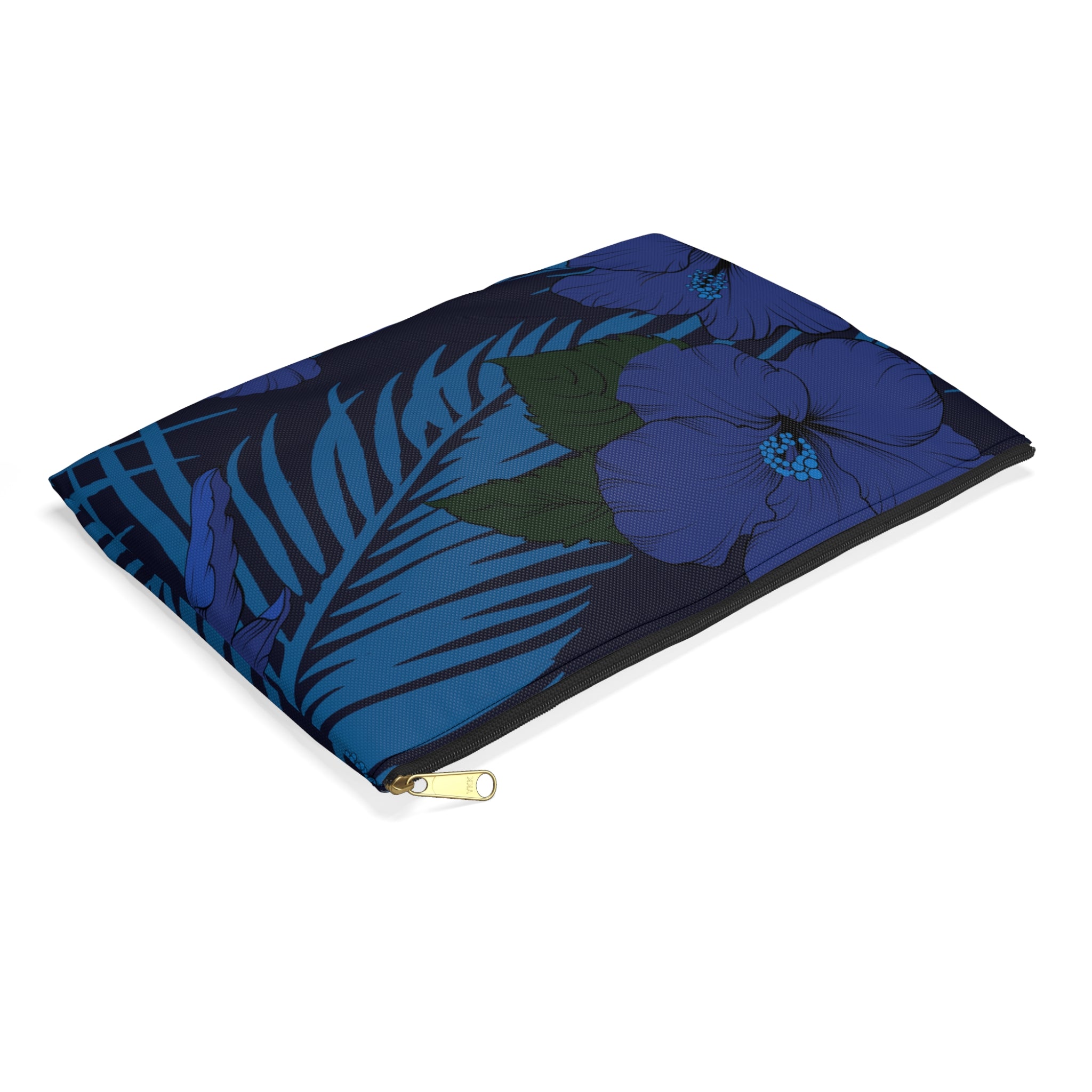 Deep Blue Hibiscus Travel Pouch Bag Pouches The Local Banyan