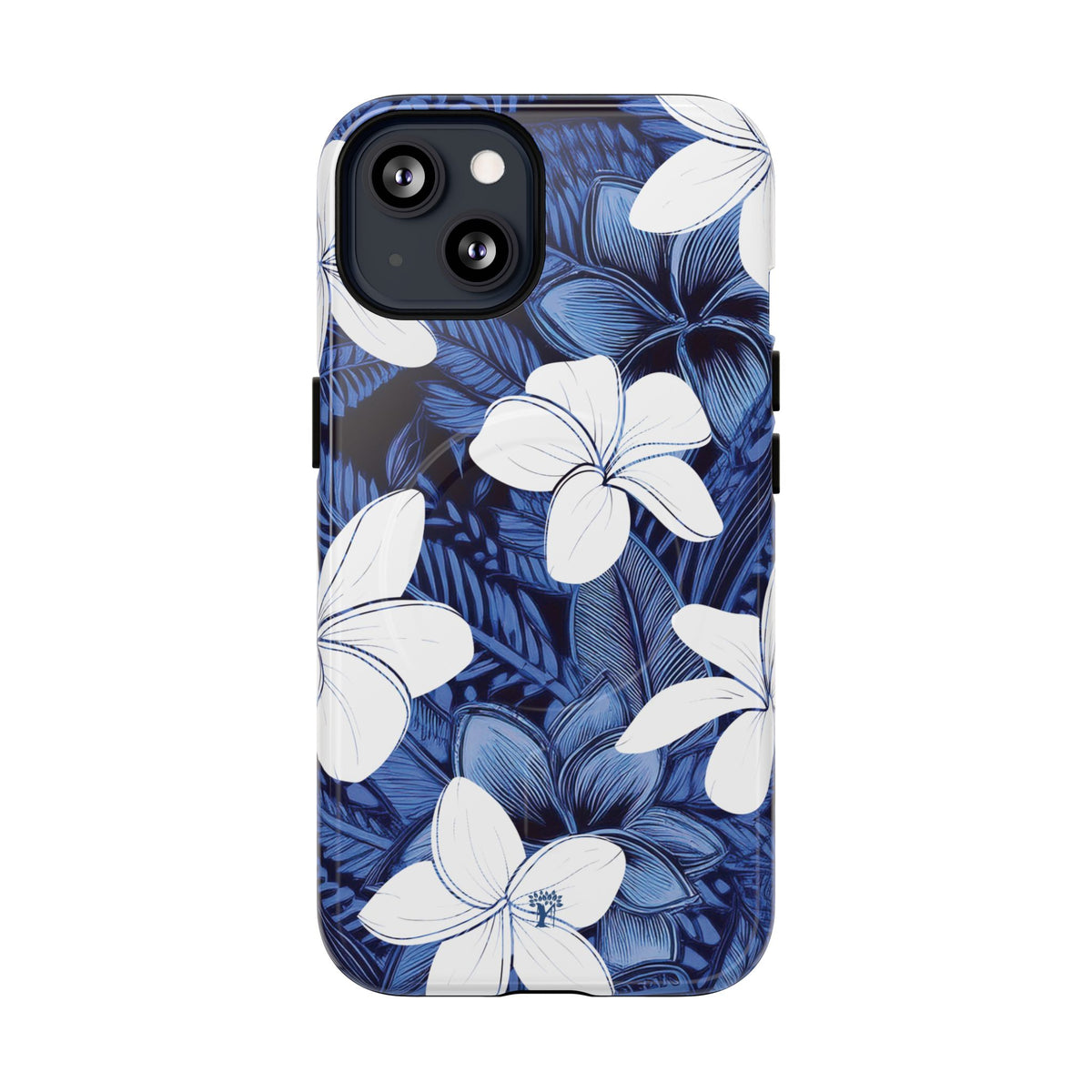 Eternal Blue Plumeria MagSafe Compatible Case for iPhone iPhone 13 Glossy The Local Banyan