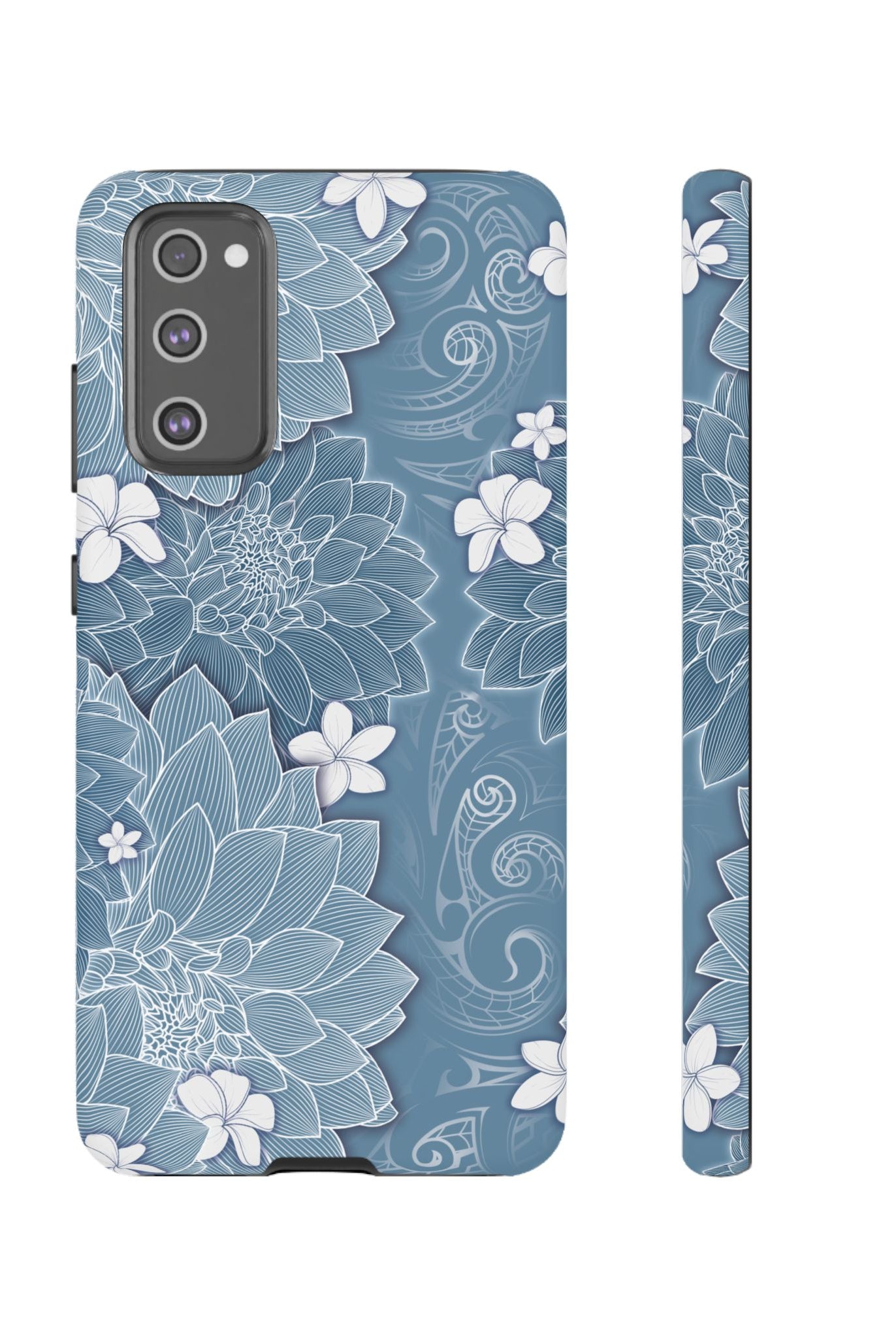 Pua La Tough Samsung Galaxy Case Samsung Galaxy S20 FE Matte - Hawaiian Golden Hibiscus Sun Flower Sapphire Design - The Local Banyan