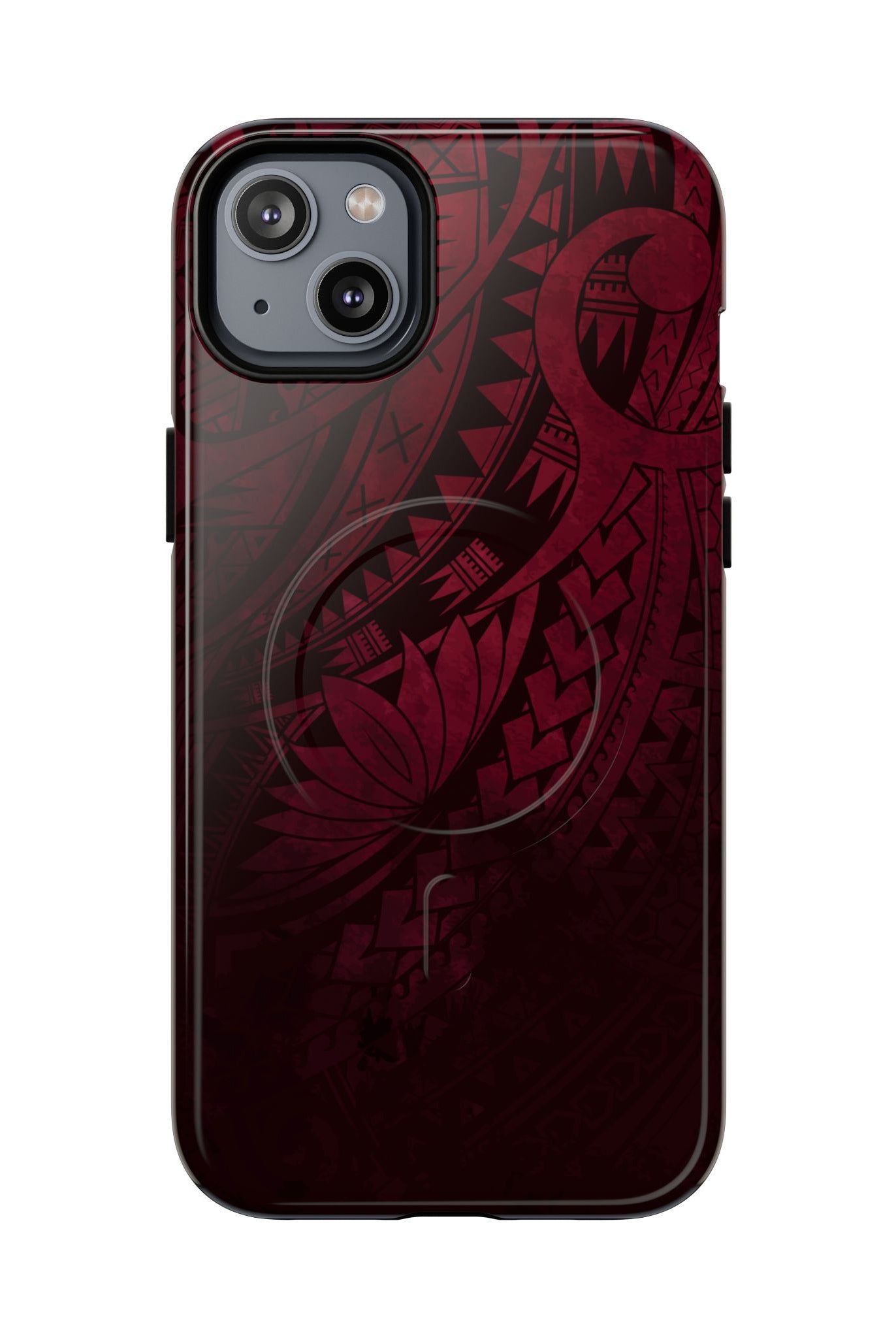 Eternal Ember MagSafe iPhone Case iPhone 14 Plus Glossy - Hawaiian Red Tribal Polynesian Design - The Local Banyan
