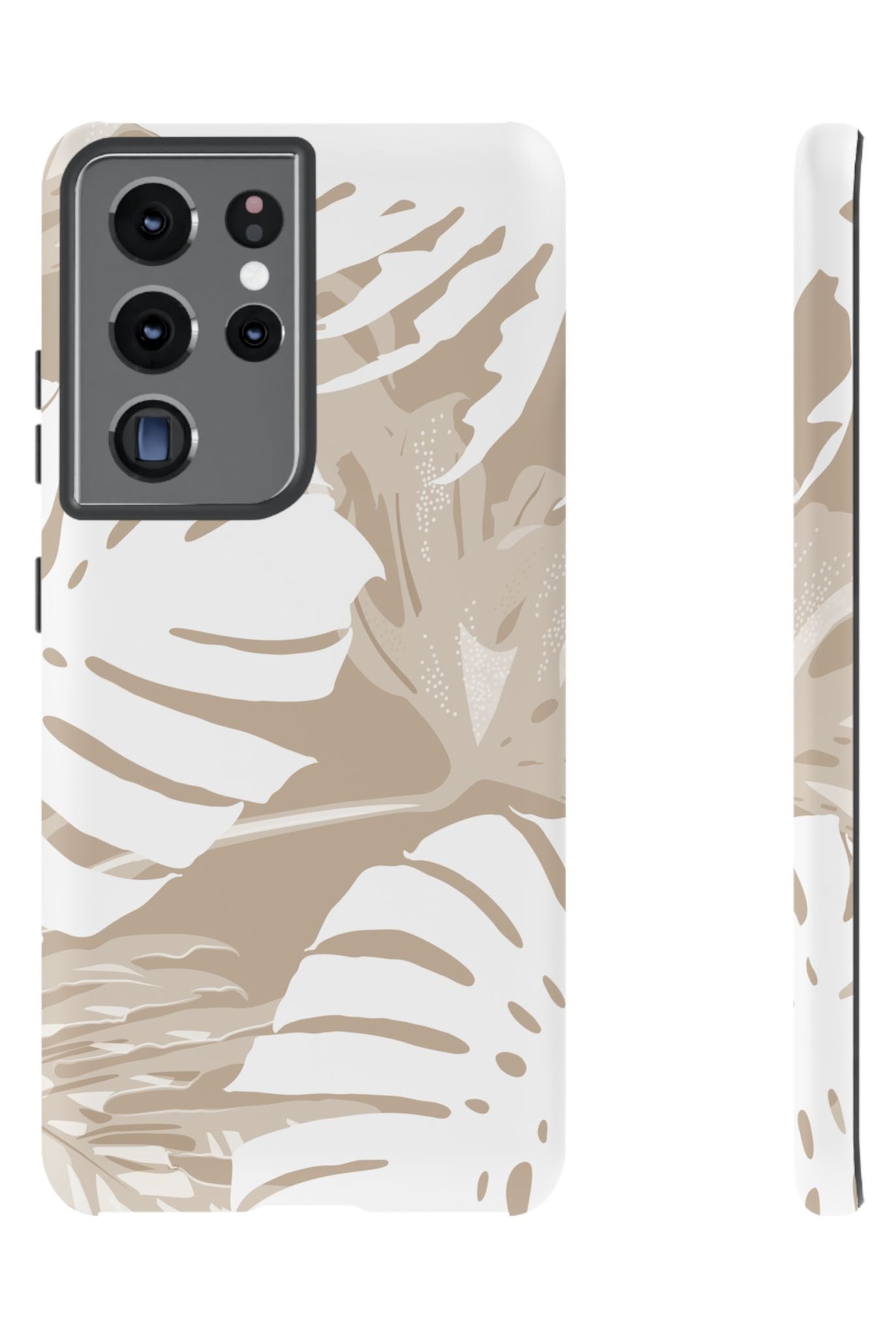 Exotic Monstera Tough Samsung Galaxy Case Samsung Galaxy S21 Ultra Matte - Hawaiian Tropical Monstera Botanical Neutral Design - The Local Banyan