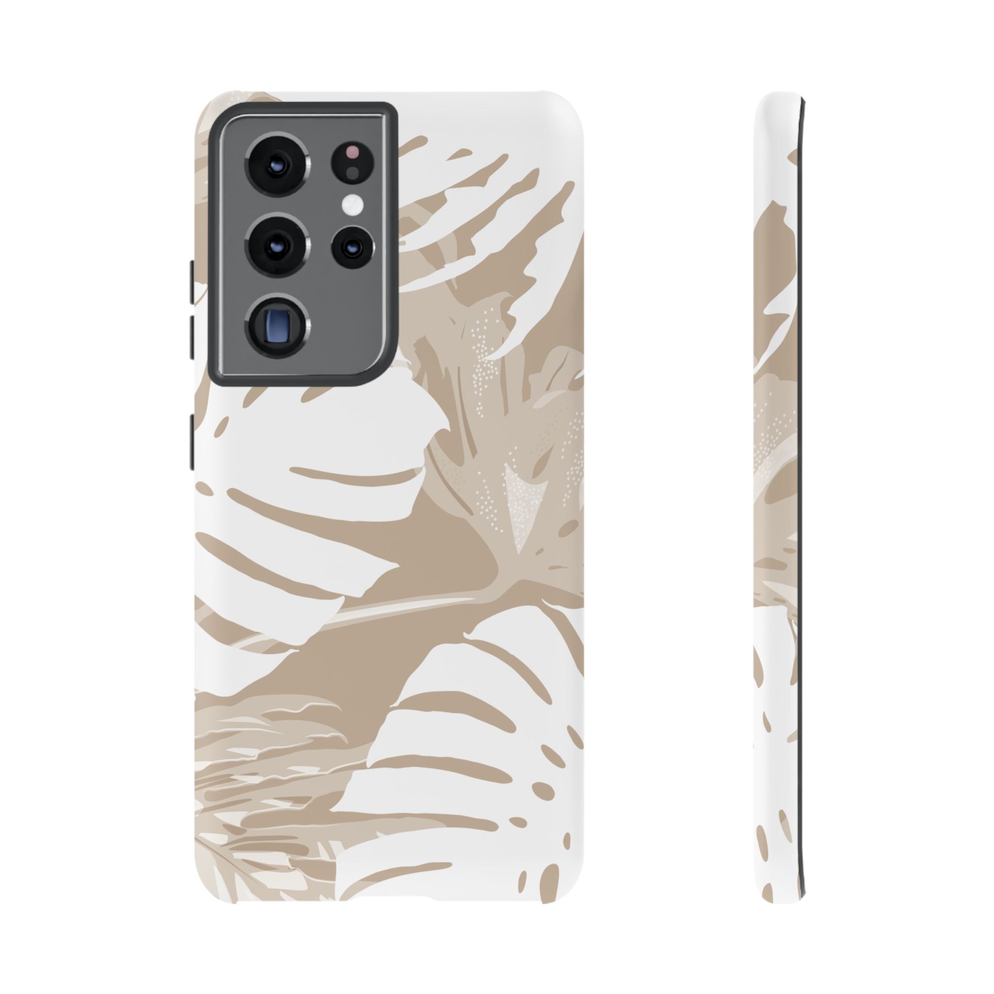 Exotic Monstera Tough Samsung Galaxy Case Samsung Galaxy S21 Ultra Matte - Hawaiian Tropical Monstera Botanical Neutral Design - The Local Banyan