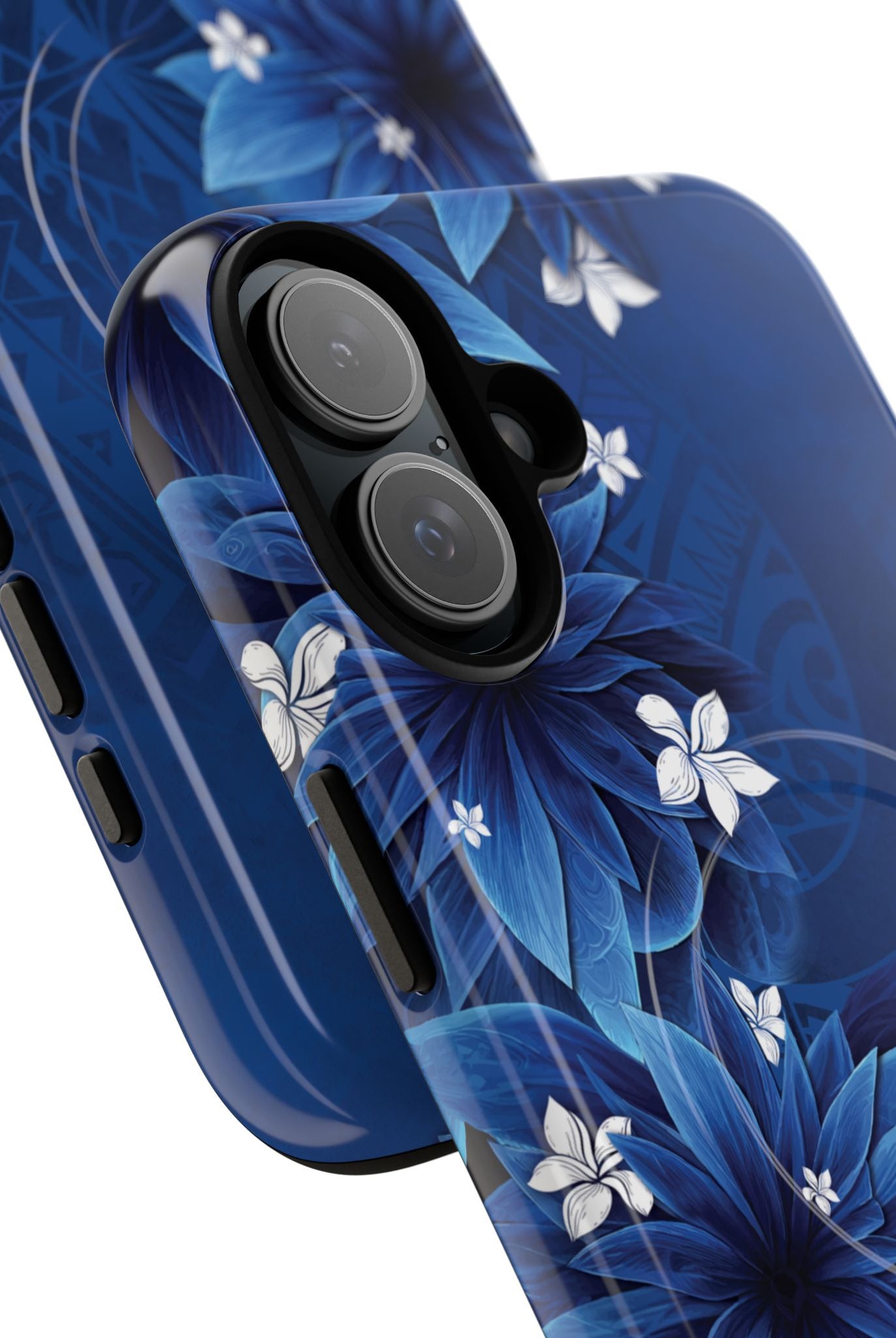 Hoku Pua MagSafe iPhone Case Side View - Dual Layer Drop Protection Hawaiian Phone Case - The Local Banyan