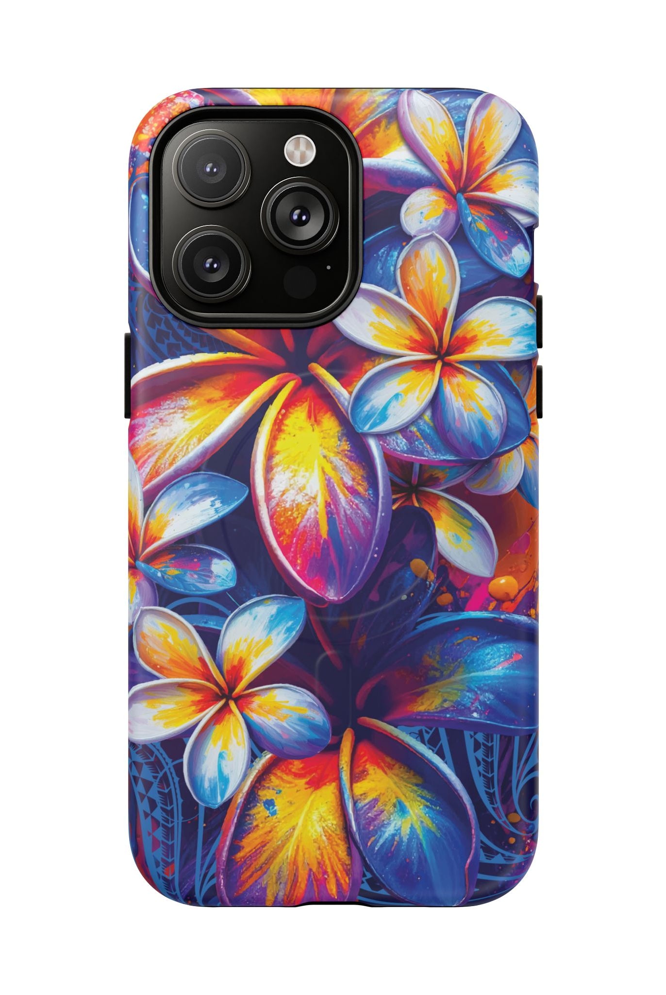 Sunset Ink MagSafe iPhone Case iPhone 14 Pro Max Matte - Hawaiian Plumeria Street Art Graffiti Tropical Design - The Local Banyan