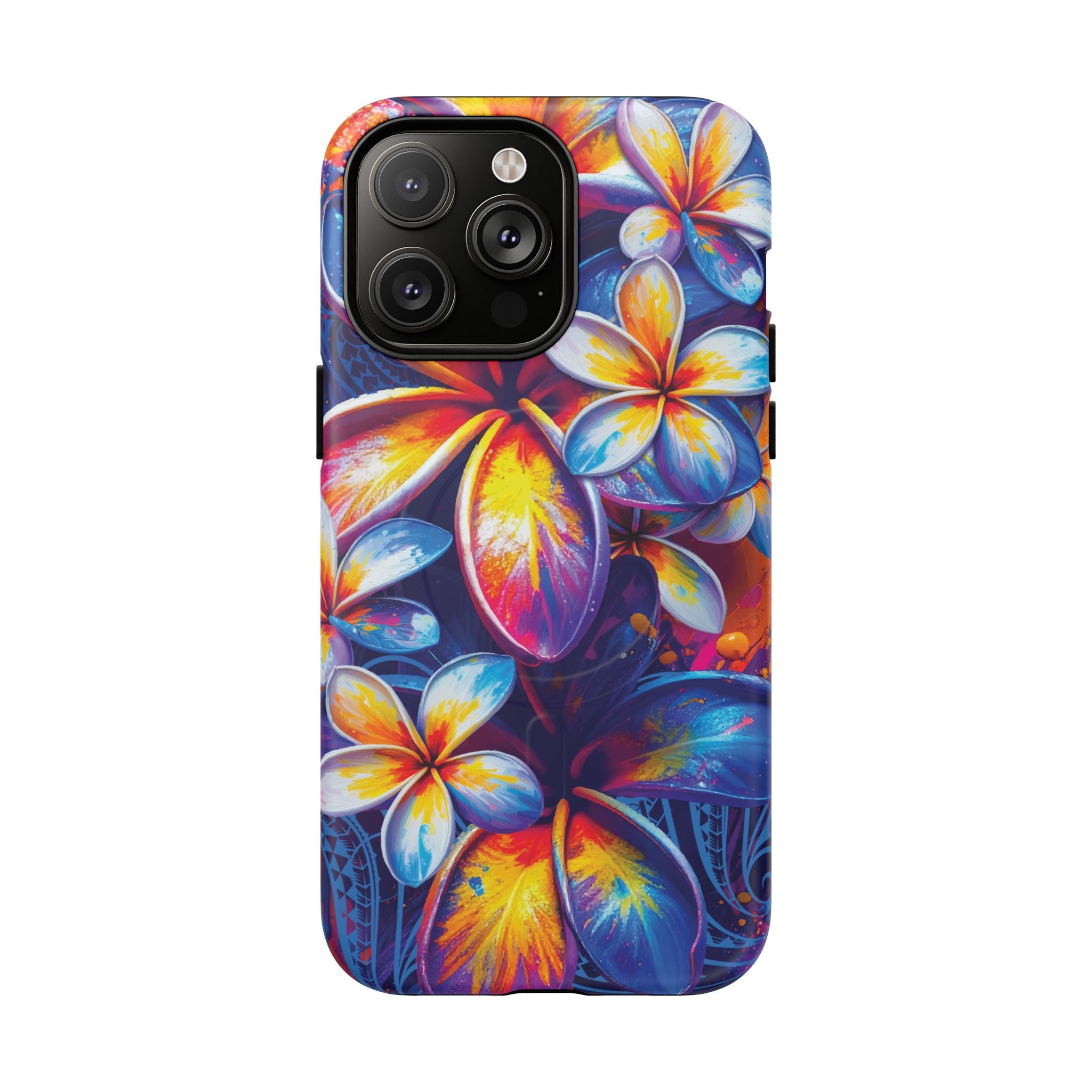 Sunset Ink MagSafe iPhone Case iPhone 14 Pro Max Matte - Hawaiian Plumeria Street Art Graffiti Tropical Design - The Local Banyan