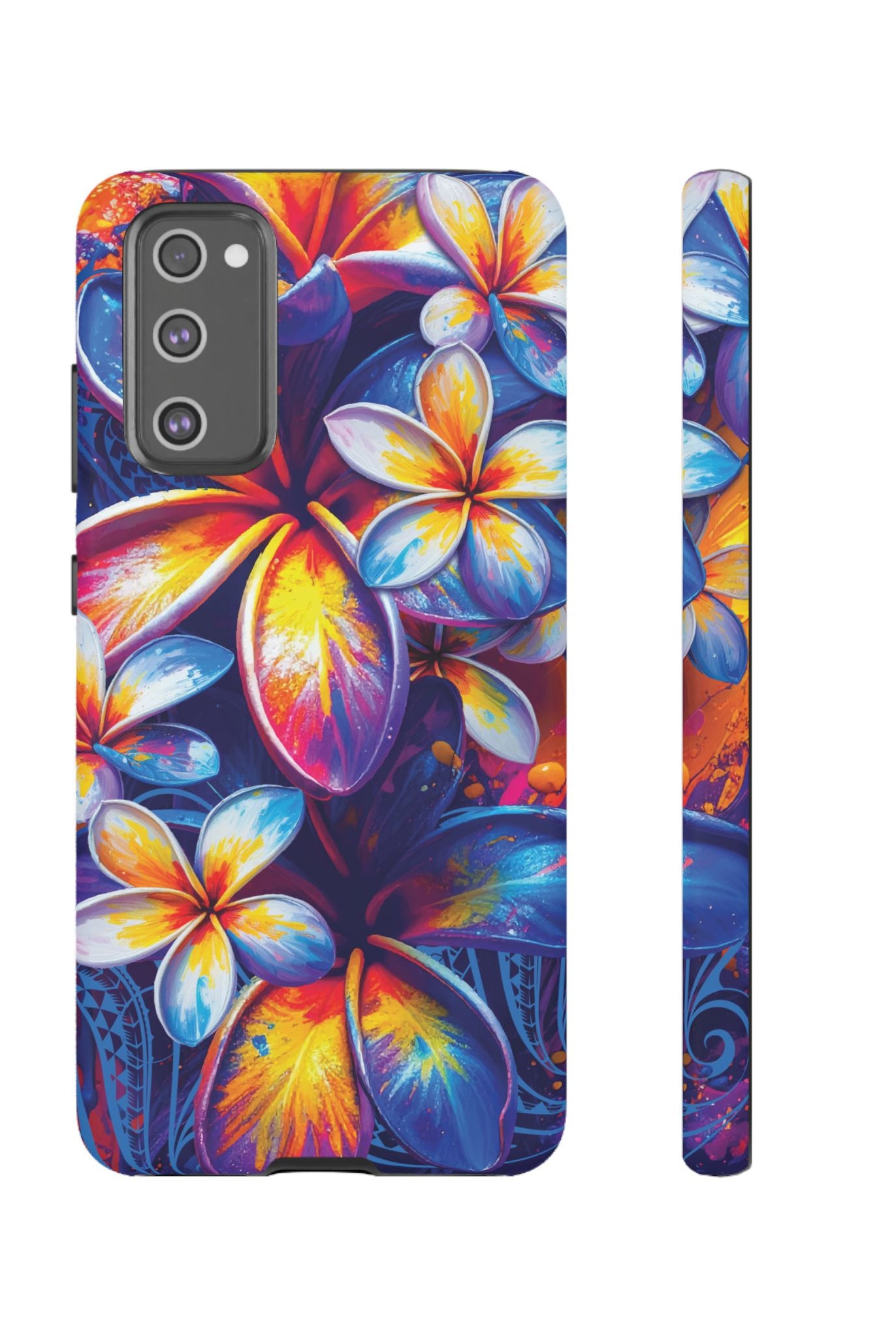 Sunset Ink Tough Samsung Galaxy Case Samsung Galaxy S20 FE Matte - Hawaiian Plumeria Street Art Graffiti Tropical Design - The Local Banyan