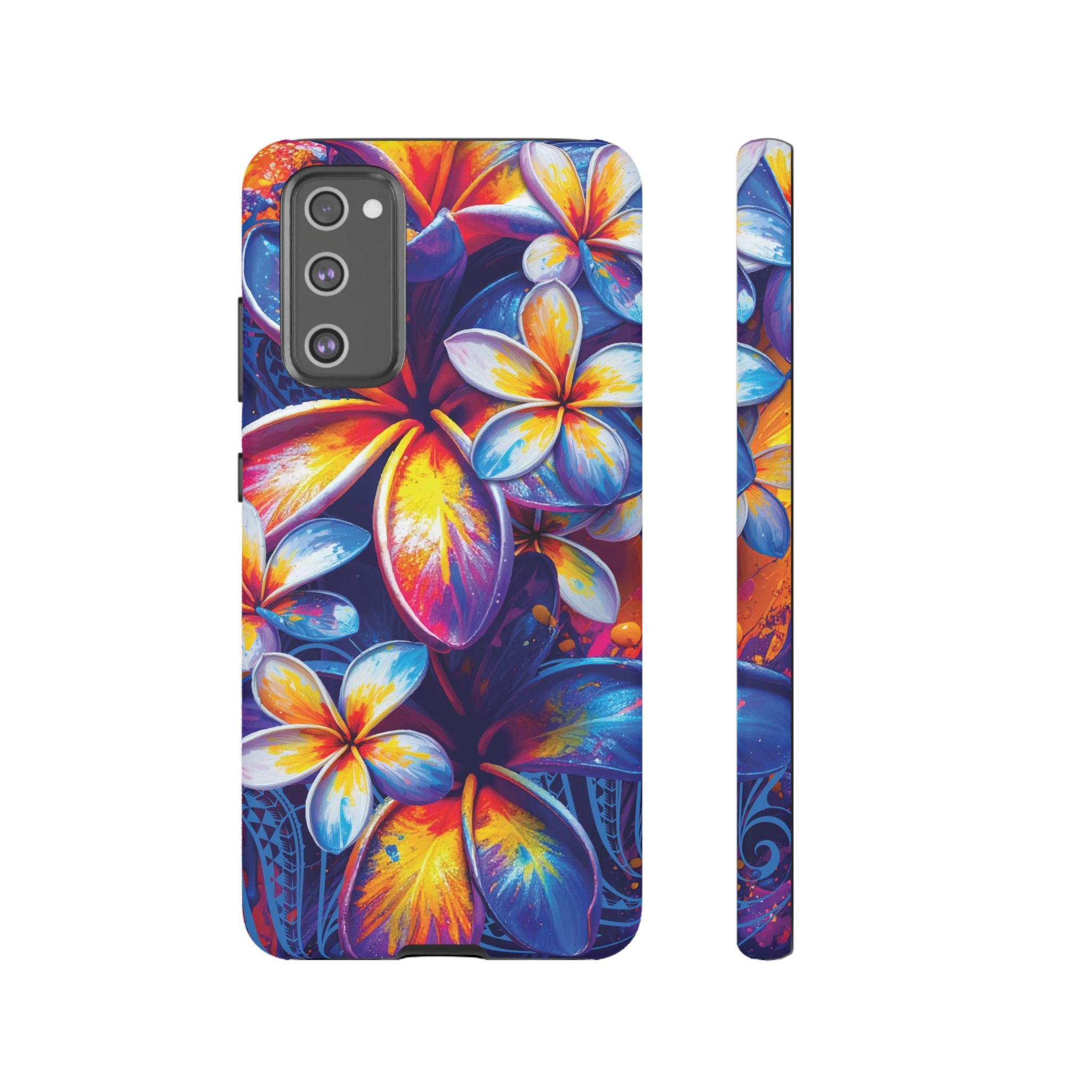 Sunset Ink Tough Samsung Galaxy Case Samsung Galaxy S20 FE Matte - Hawaiian Plumeria Street Art Graffiti Tropical Design - The Local Banyan