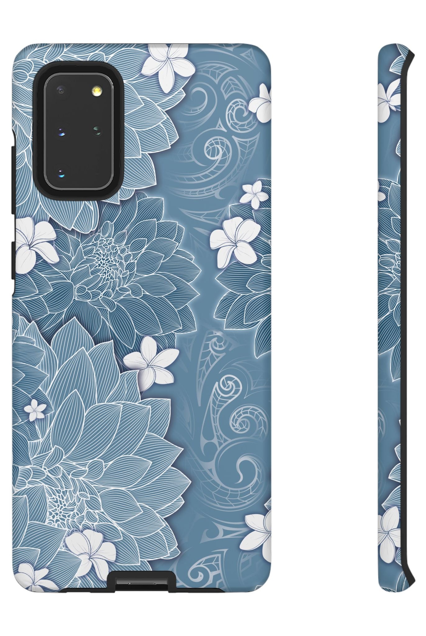 Pua La Tough Samsung Galaxy Case Samsung Galaxy S20+ Matte - Hawaiian Golden Hibiscus Sun Flower Sapphire Design - The Local Banyan