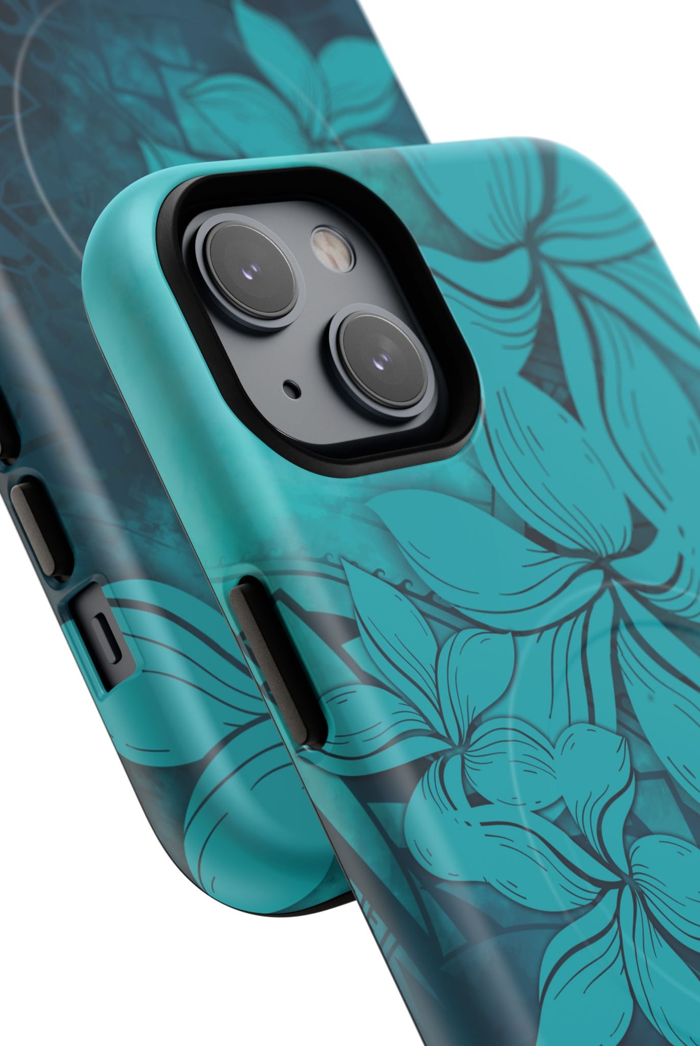 Moana Bloom MagSafe iPhone Case Side View - Dual Layer Drop Protection Hawaiian Phone Case - The Local Banyan