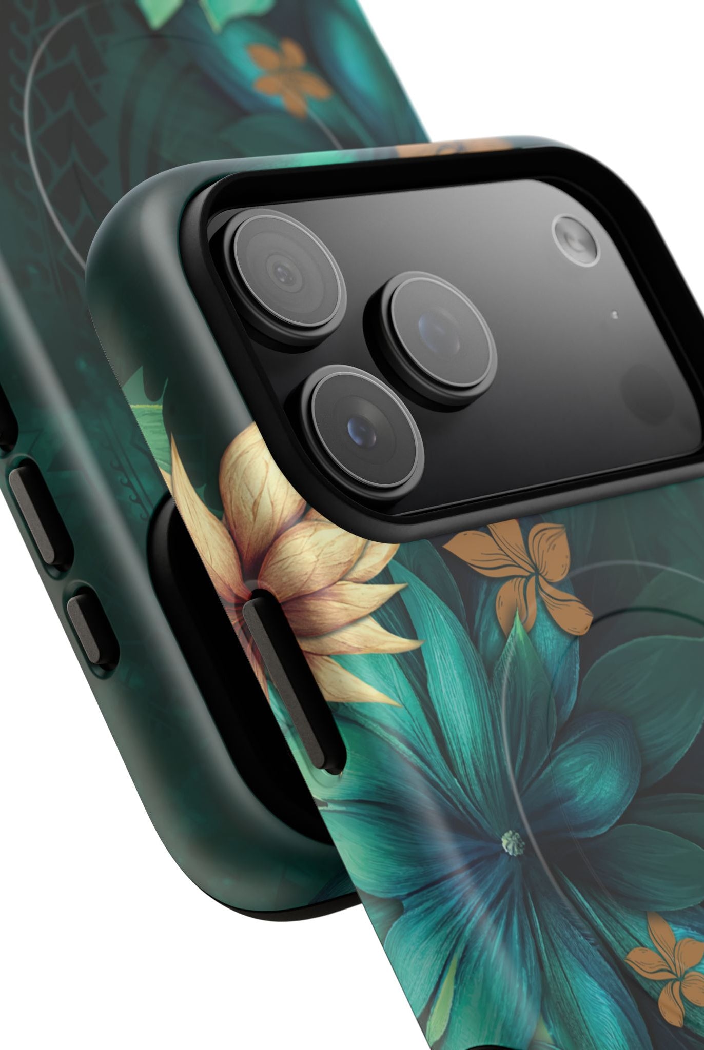 Aloha Whispers MagSafe iPhone Case Side View - Dual Layer Drop Protection Hawaiian Phone Case - The Local Banyan