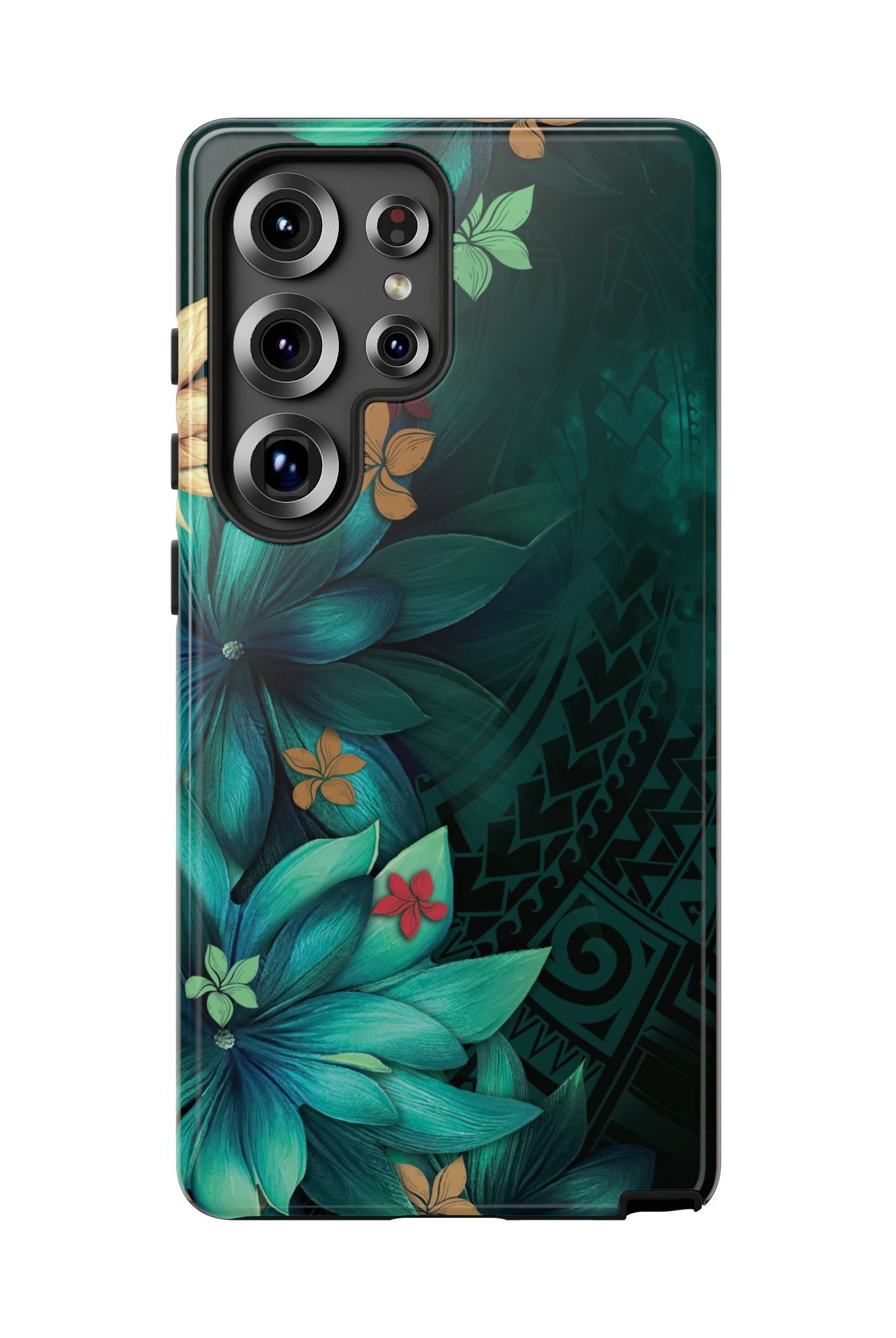 Aloha Whispers Tough Samsung Galaxy Case Side View - Dual Layer Drop Protection Hawaiian Phone Case - The Local Banyan