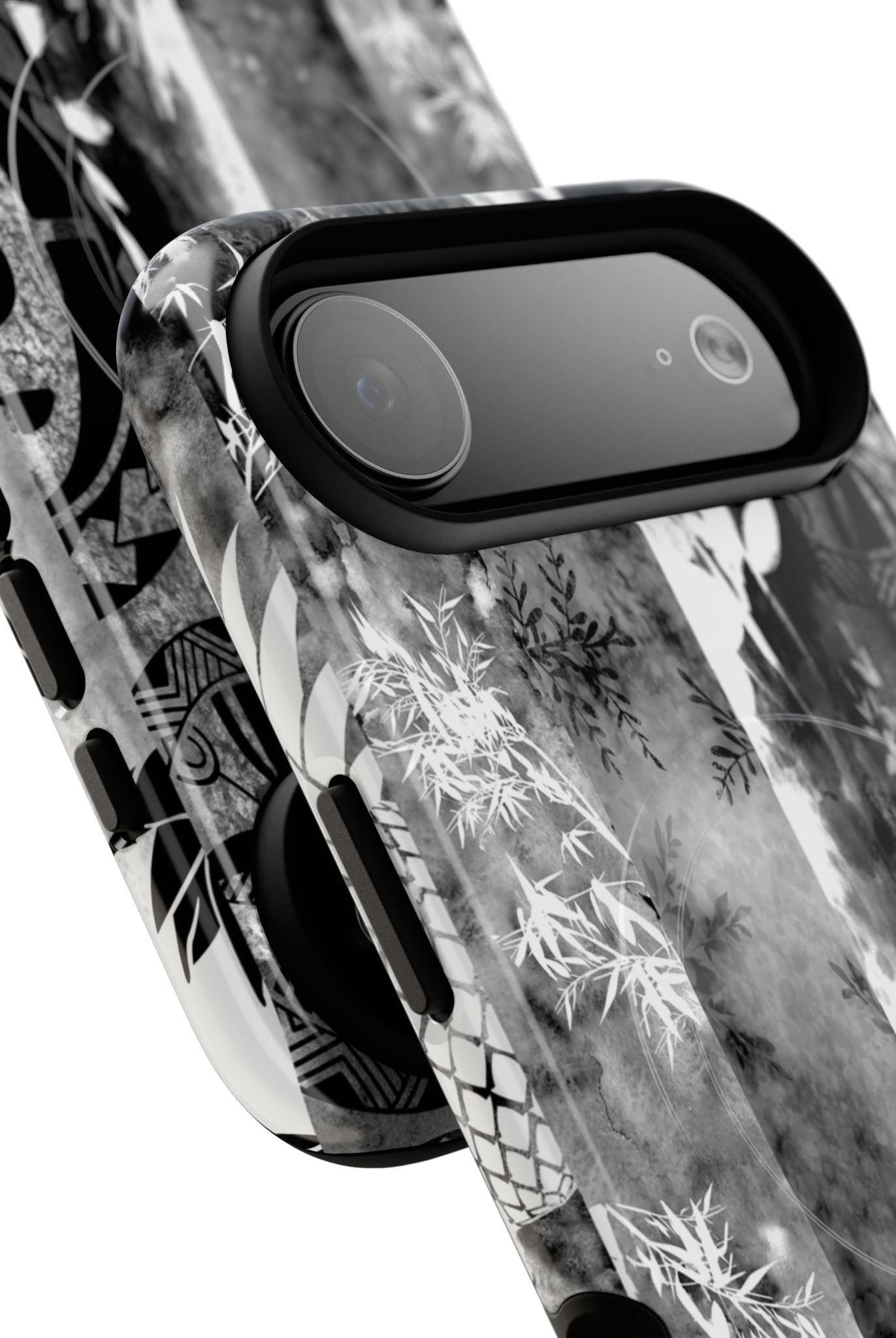 Monochrome Oasis MagSafe iPhone Case Side View - Dual Layer Drop Protection Hawaiian Phone Case - The Local Banyan