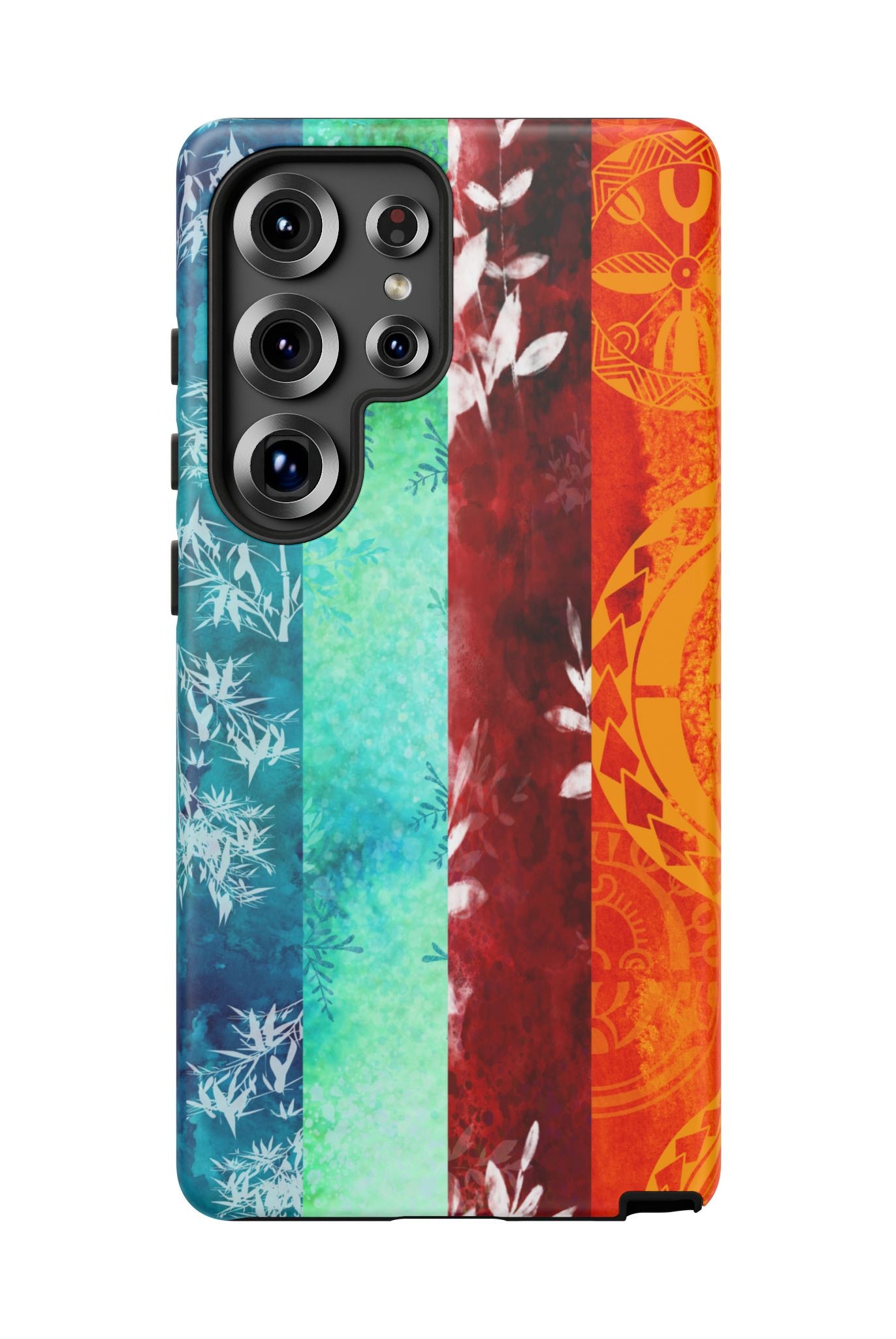 Island Vibes Tough Samsung Galaxy Case Detail View - Hawaiian Colorful Tropical Floral Design Close Up - The Local Banyan