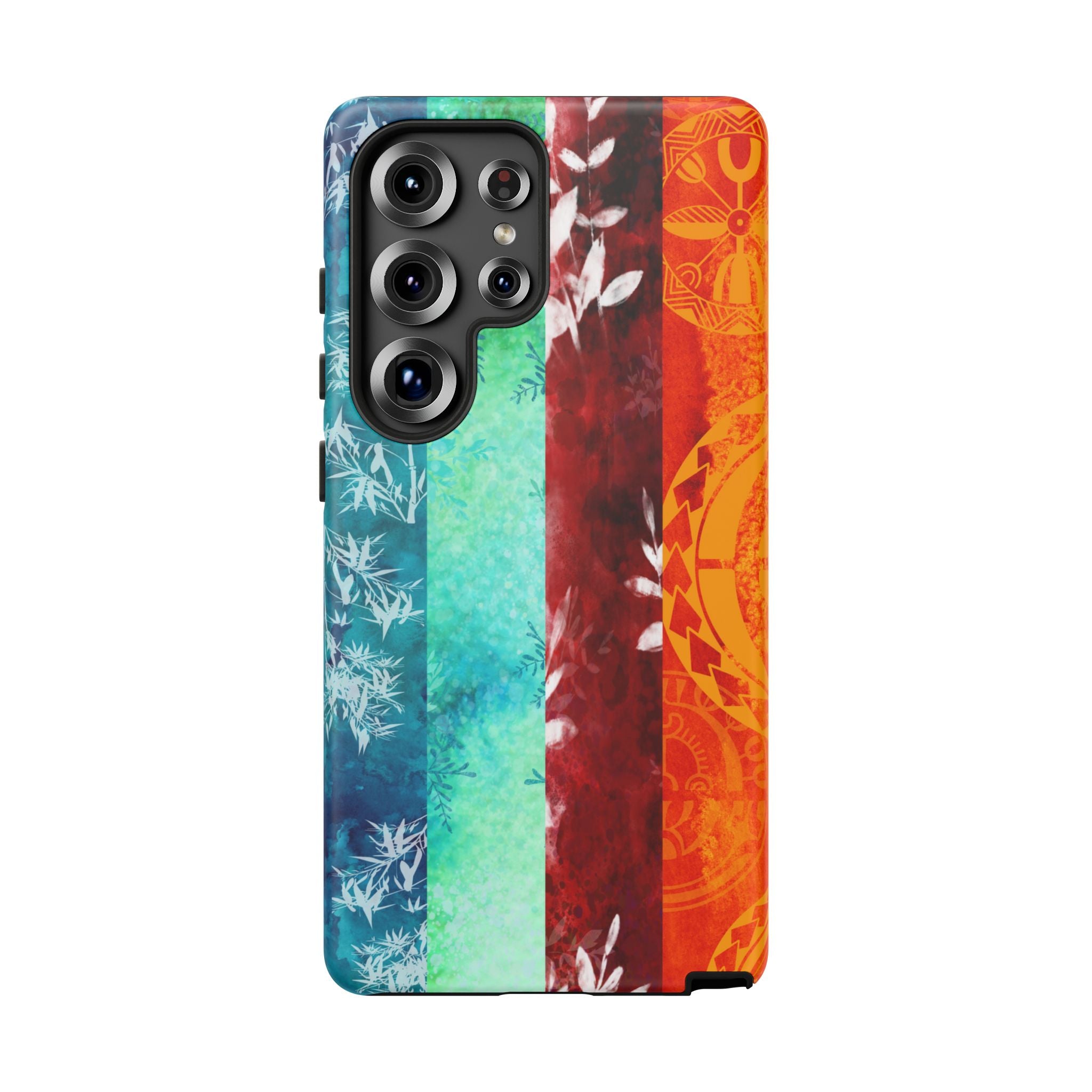 Island Vibes Tough Samsung Galaxy Case Detail View - Hawaiian Colorful Tropical Floral Design Close Up - The Local Banyan