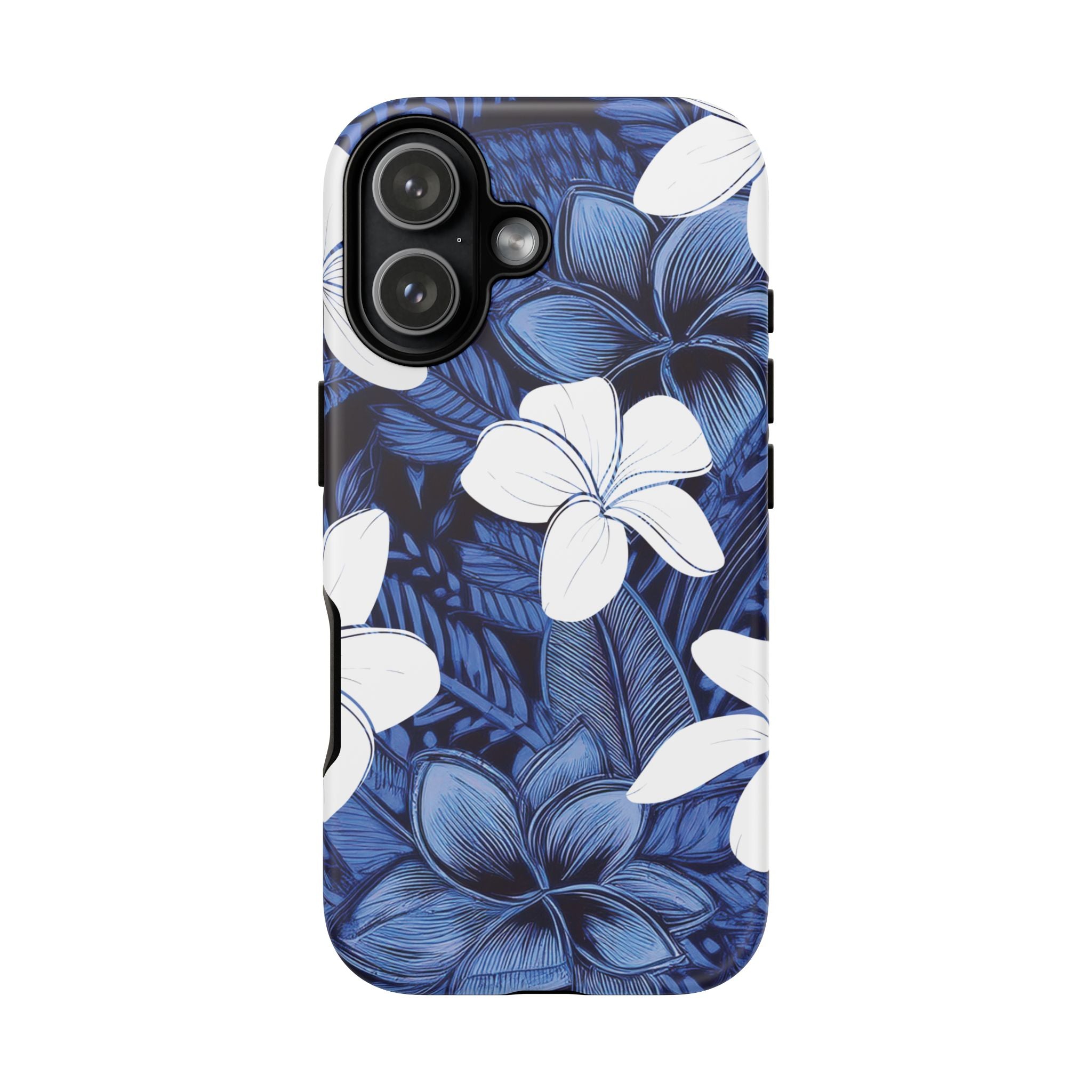 Eternal Blue Plumeria Tough Case for iPhone Phone Case The Local Banyan iPhone 17 Matte