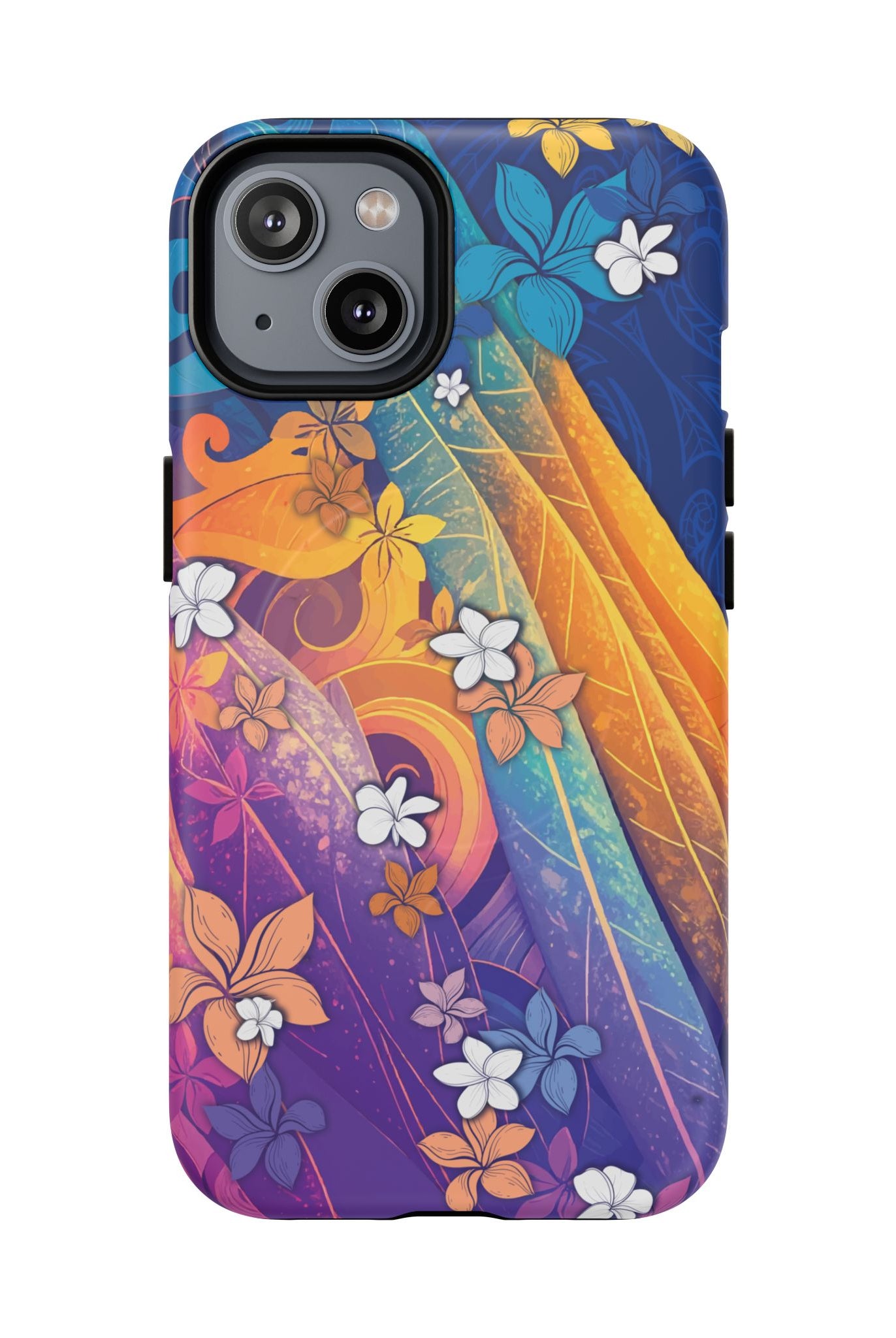 Mauna Sunrise MagSafe iPhone Case iPhone 14 Matte - Hawaiian Colorful Sunrise Plumeria Design - The Local Banyan