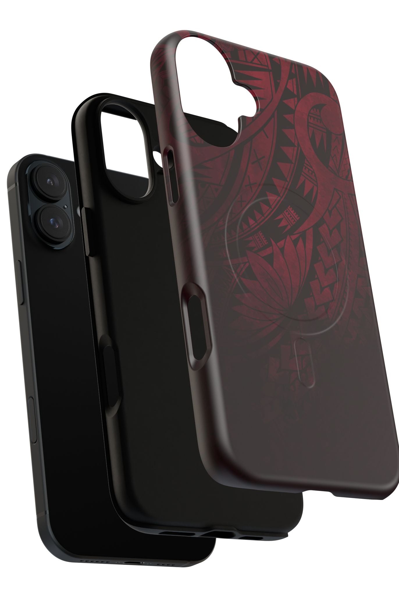 Woman holding Eternal Ember MagSafe iPhone Case - Hawaiian Red Tribal Polynesian Design - The Local Banyan