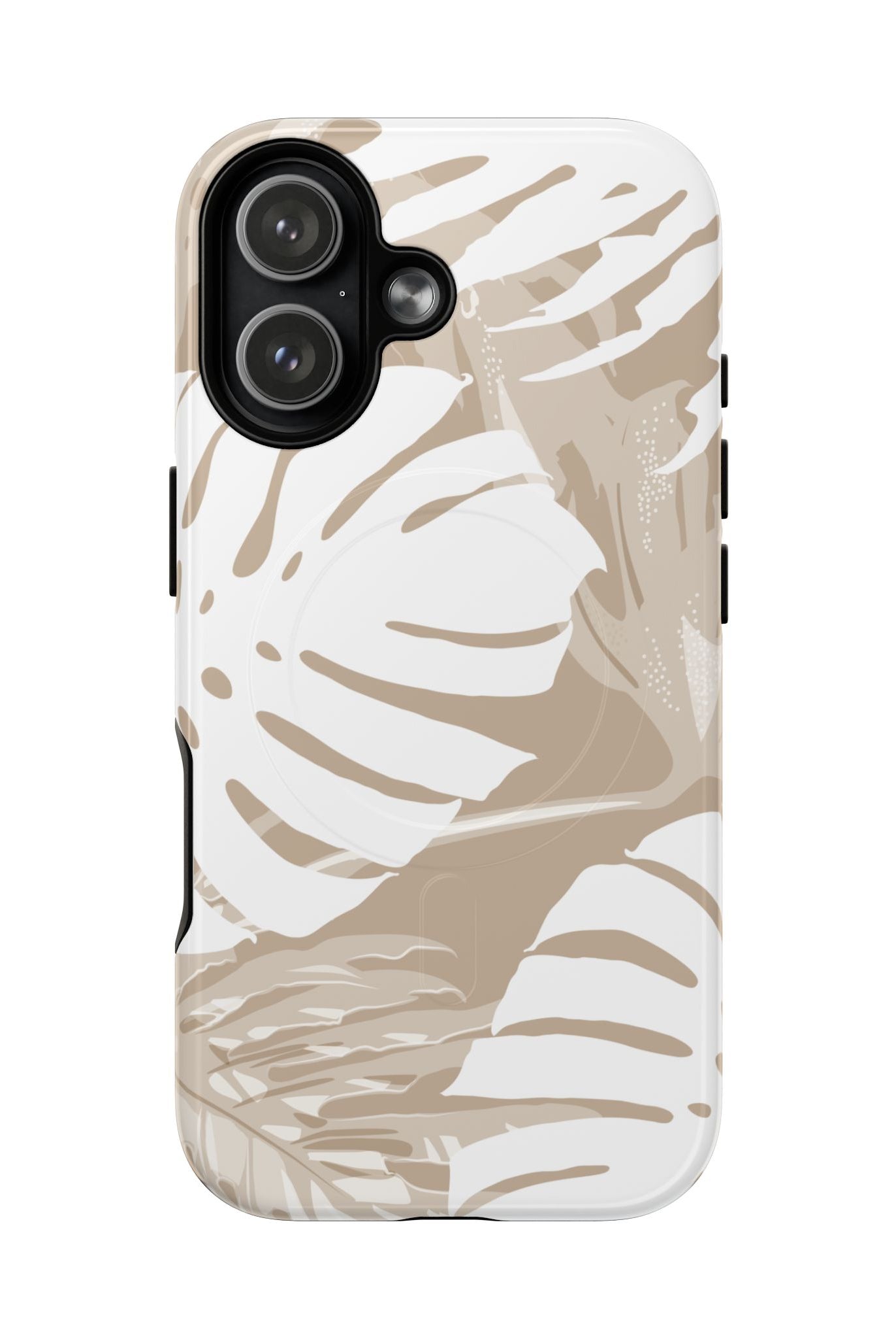 Exotic Monstera MagSafe iPhone Case iPhone 17 Glossy - Hawaiian Tropical Monstera Botanical Neutral Design - The Local Banyan