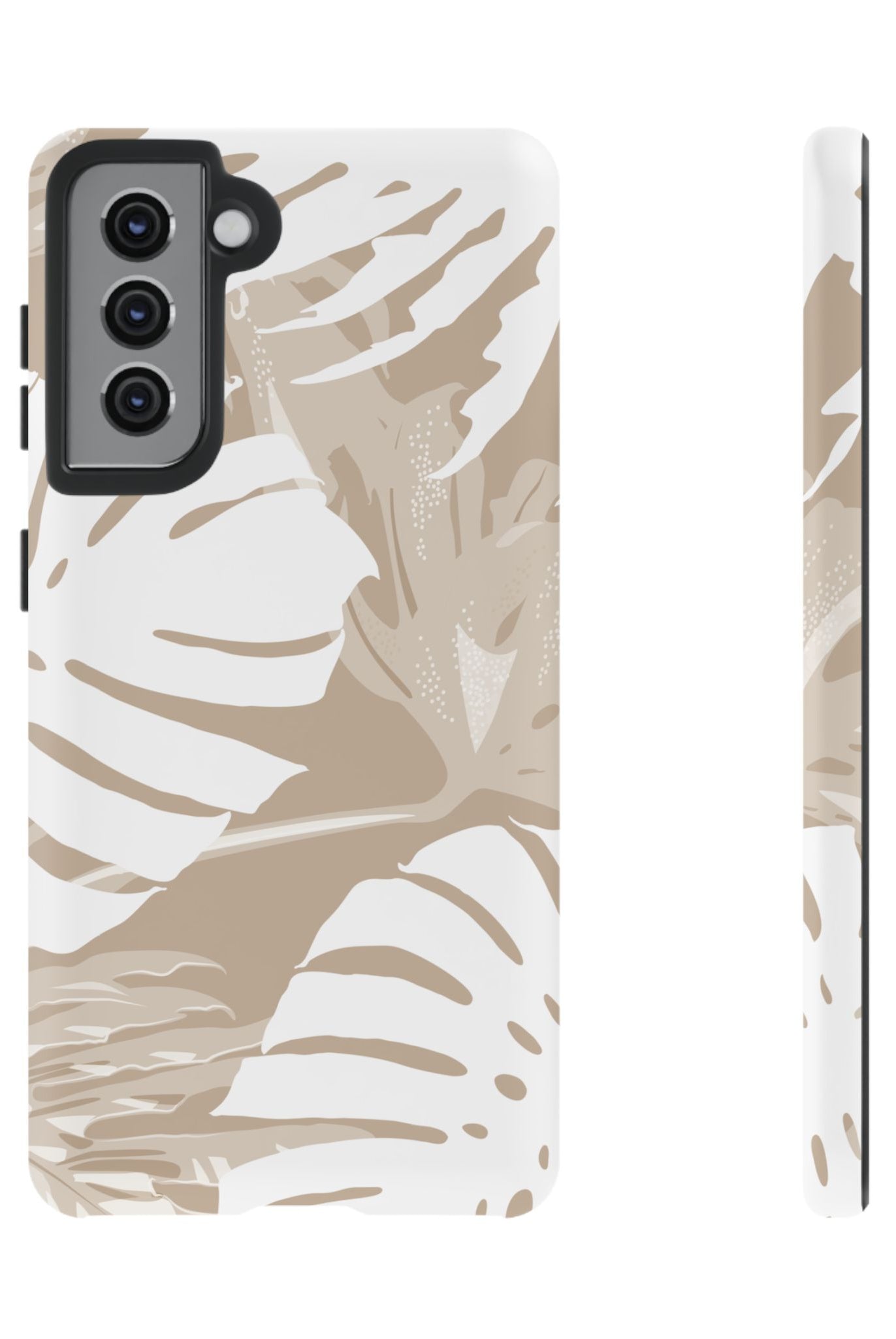 Exotic Monstera Tough Samsung Galaxy Case Samsung Galaxy S21 Matte - Hawaiian Tropical Monstera Botanical Neutral Design - The Local Banyan