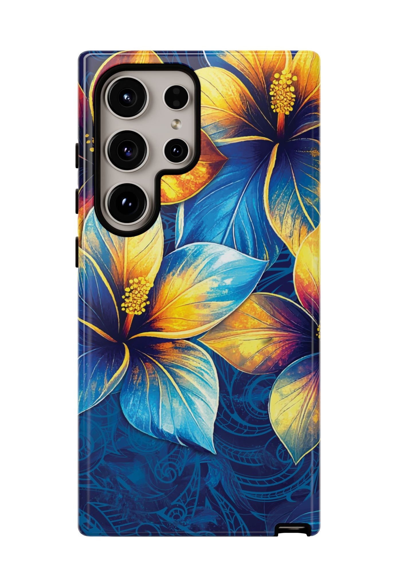 Pua La Tough Samsung Galaxy Case Side View - Dual Layer Drop Protection Hawaiian Phone Case - The Local Banyan