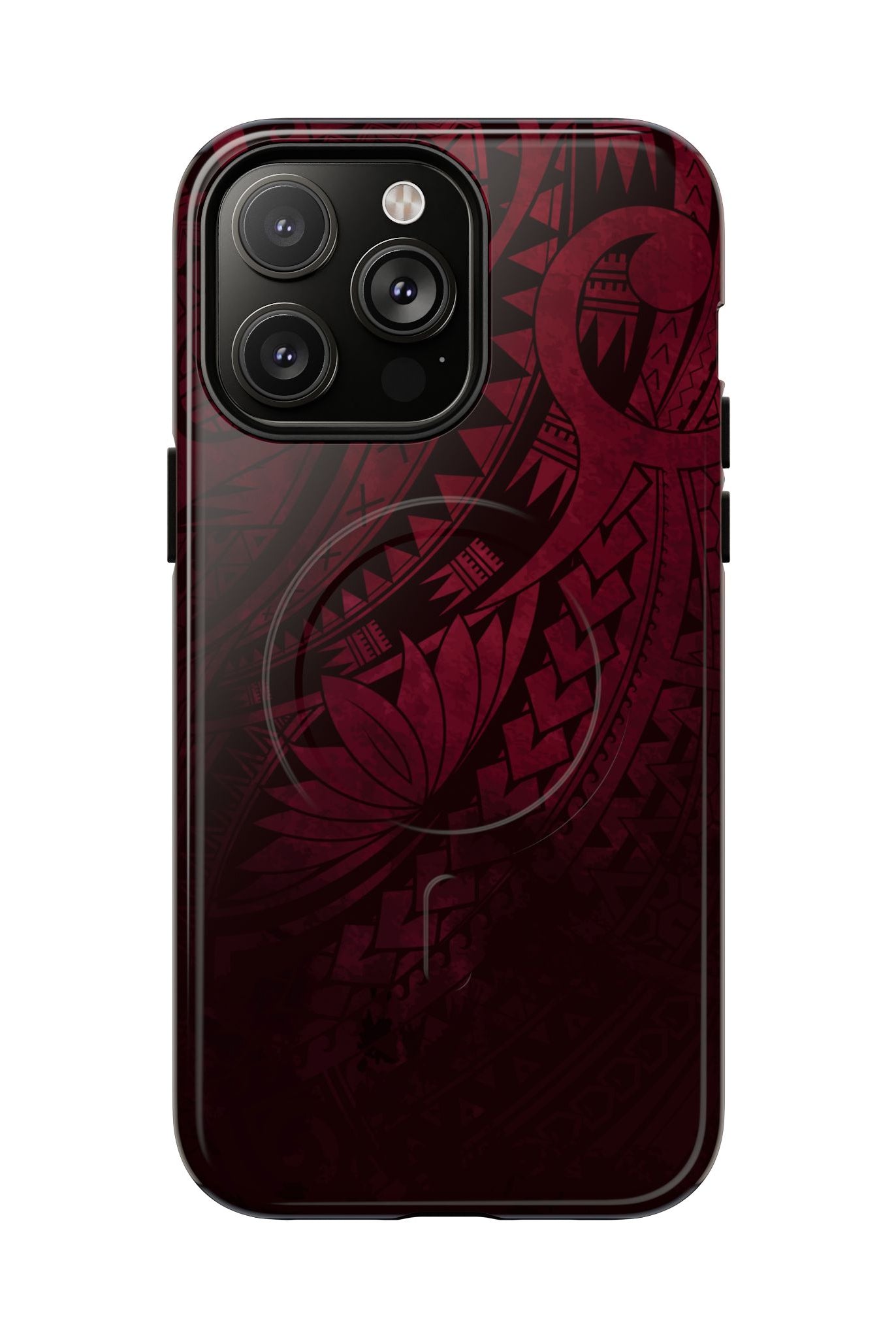 Eternal Ember MagSafe iPhone Case iPhone 14 Pro Max Glossy - Hawaiian Red Tribal Polynesian Design - The Local Banyan