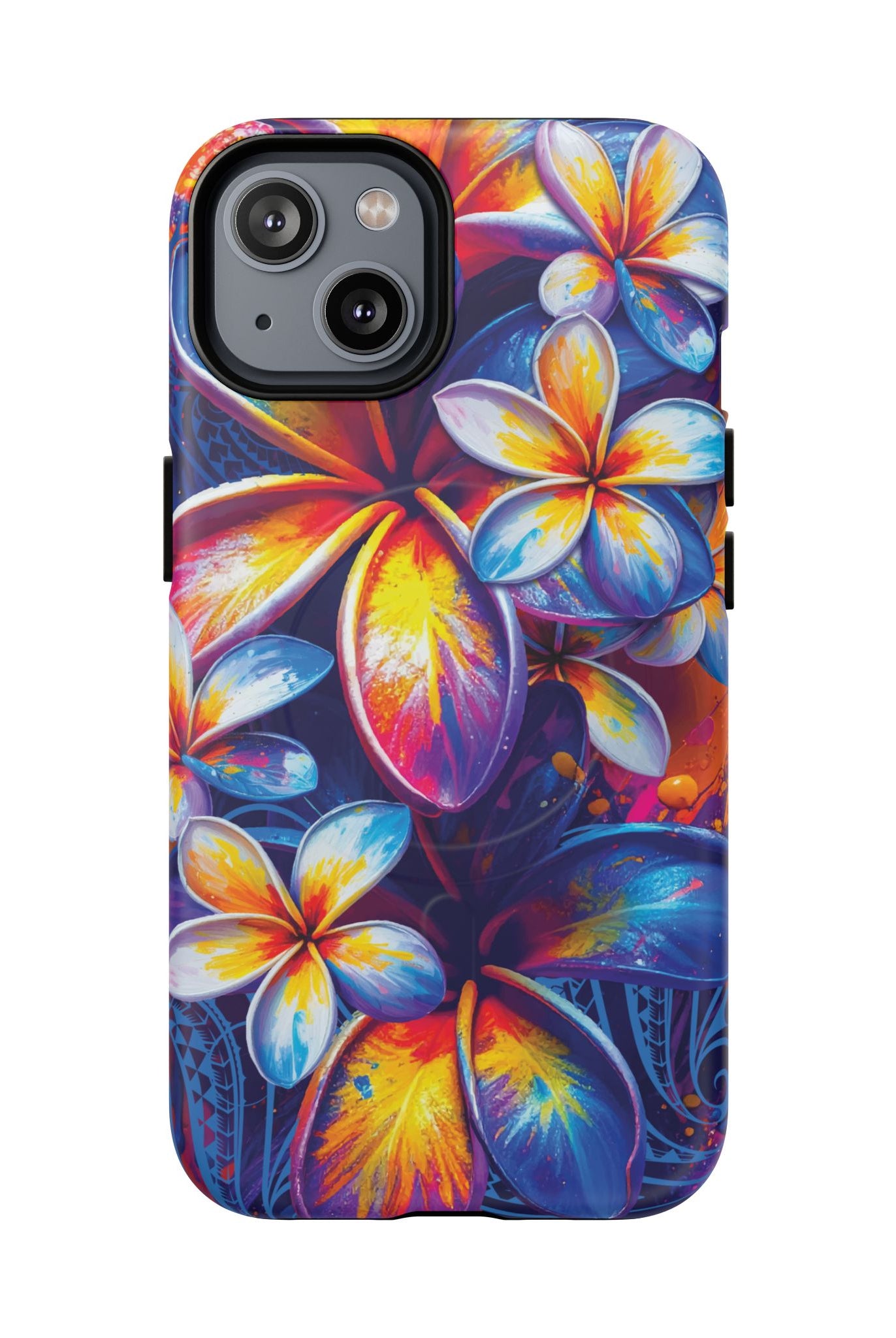 Sunset Ink MagSafe iPhone Case iPhone 14 Matte - Hawaiian Plumeria Street Art Graffiti Tropical Design - The Local Banyan