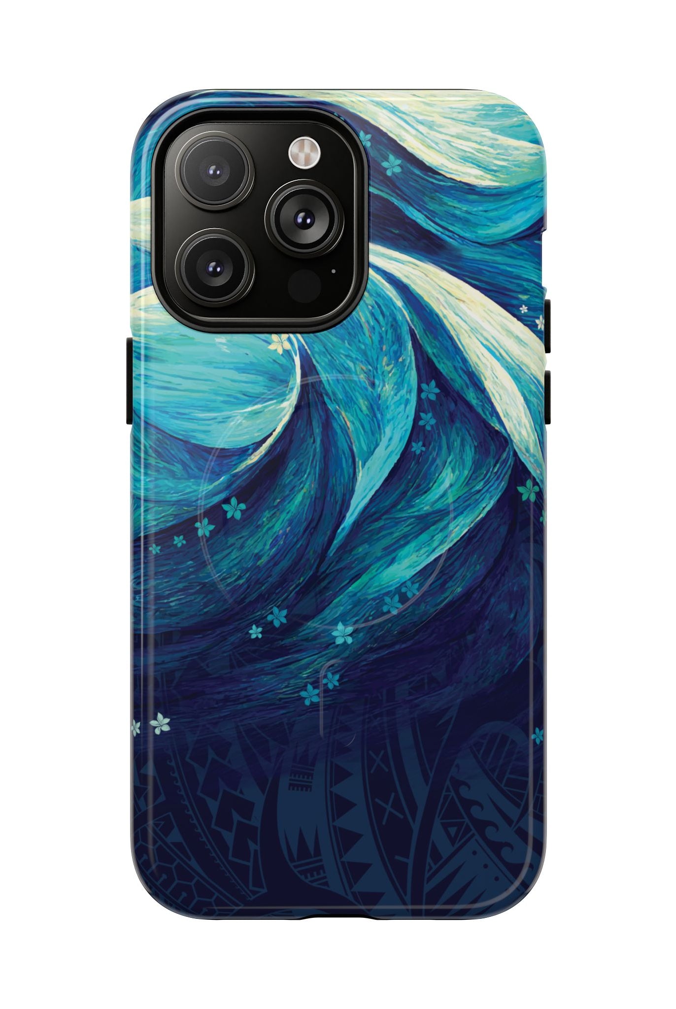 Eternal Mana MagSafe iPhone Case iPhone 14 Pro Max Glossy - Hawaiian Ocean Wave Polynesian Tribal Design - The Local Banyan