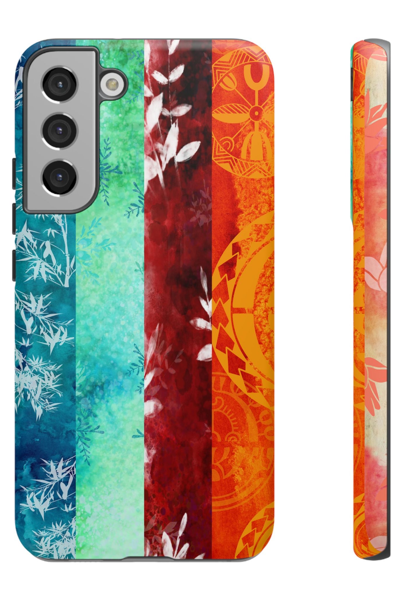 Island Vibes Tough Samsung Galaxy Case Samsung Galaxy S22 Plus Matte - Hawaiian Colorful Tropical Floral Design - The Local Banyan