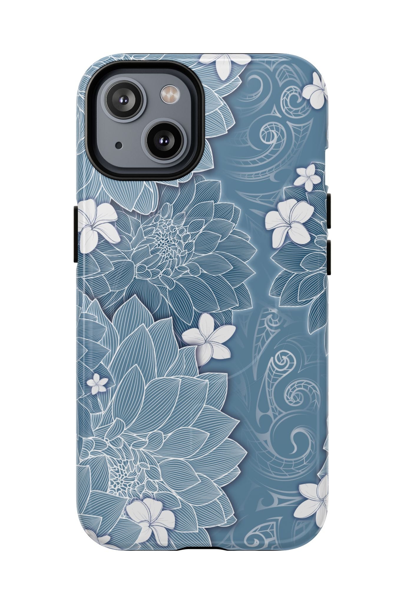 Pua La MagSafe iPhone Case iPhone 14 Glossy - Hawaiian Golden Hibiscus Sun Flower Sapphire Design - The Local Banyan