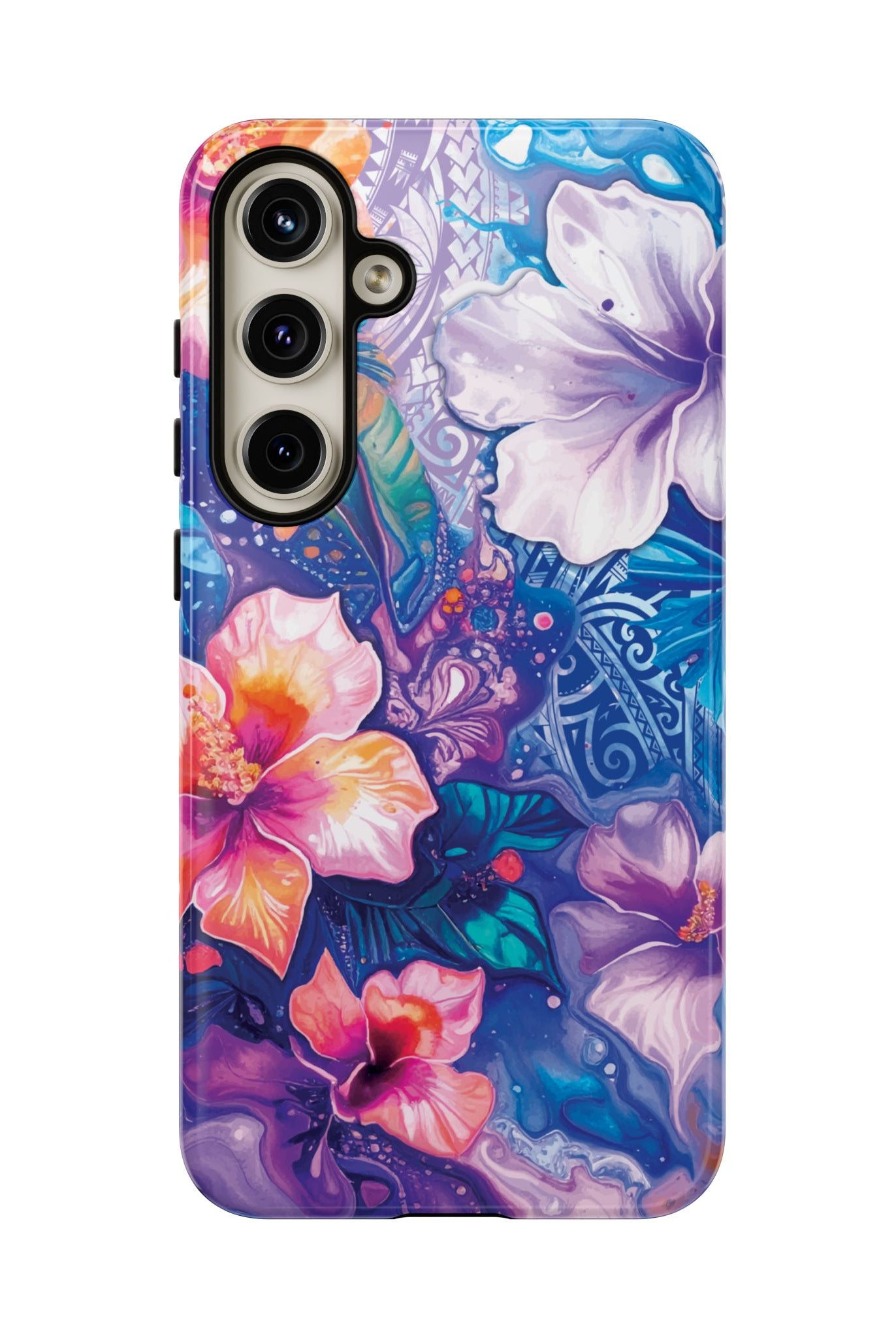 Aloha Wai Tough Samsung Galaxy Case Side View - Dual Layer Drop Protection Hawaiian Phone Case - The Local Banyan