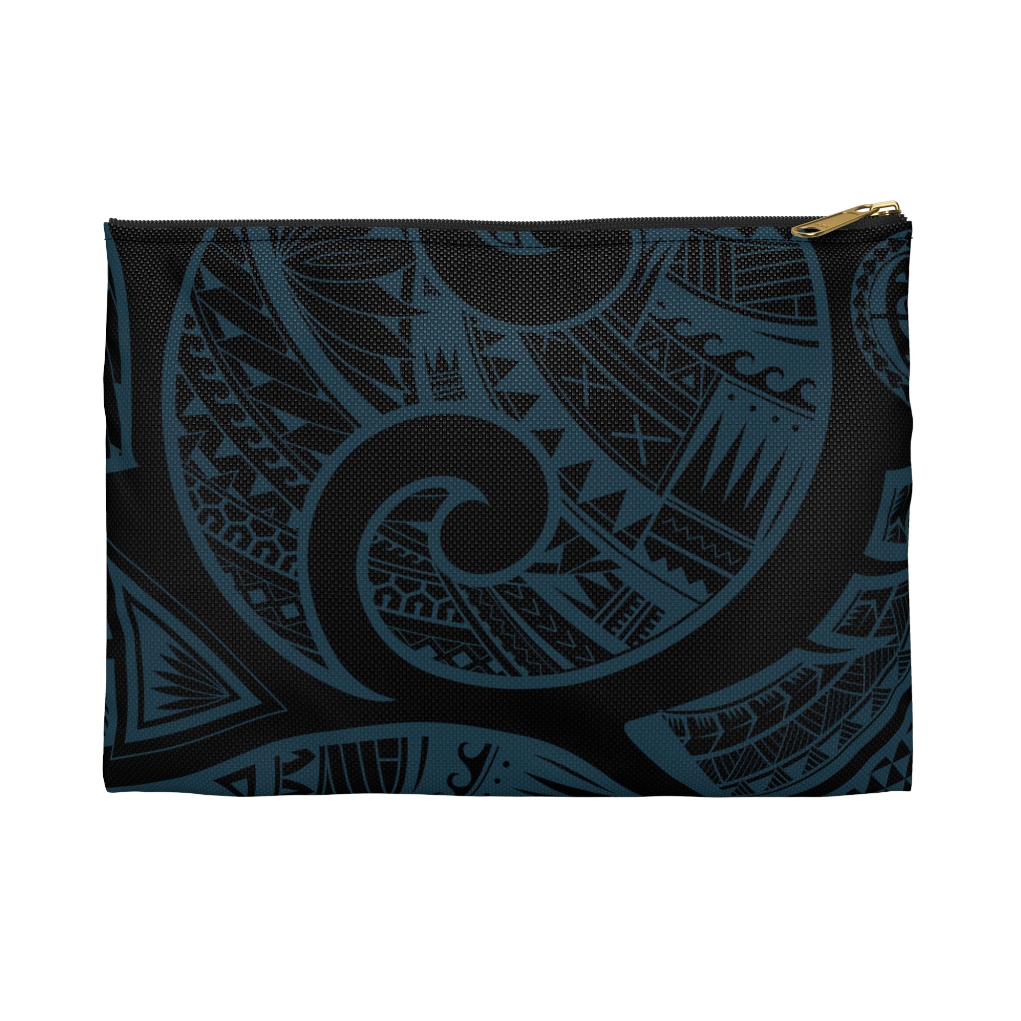 Royal Teal Tribal Travel Pouch Bag Pouches The Local Banyan Small Black zipper